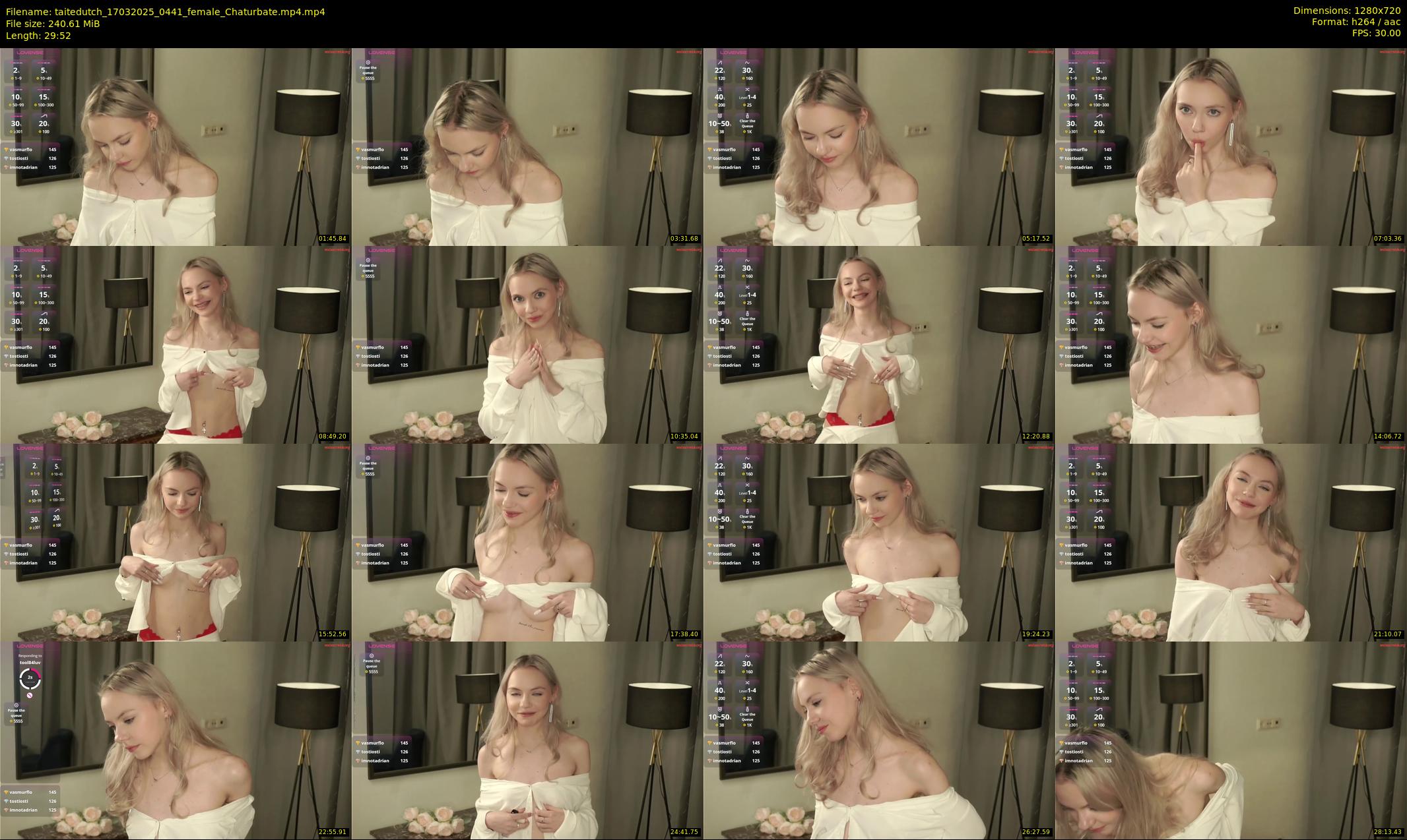 taitedutch — 30 minute Chaturbate female cam show recording, 720p, Mar 17, 2025