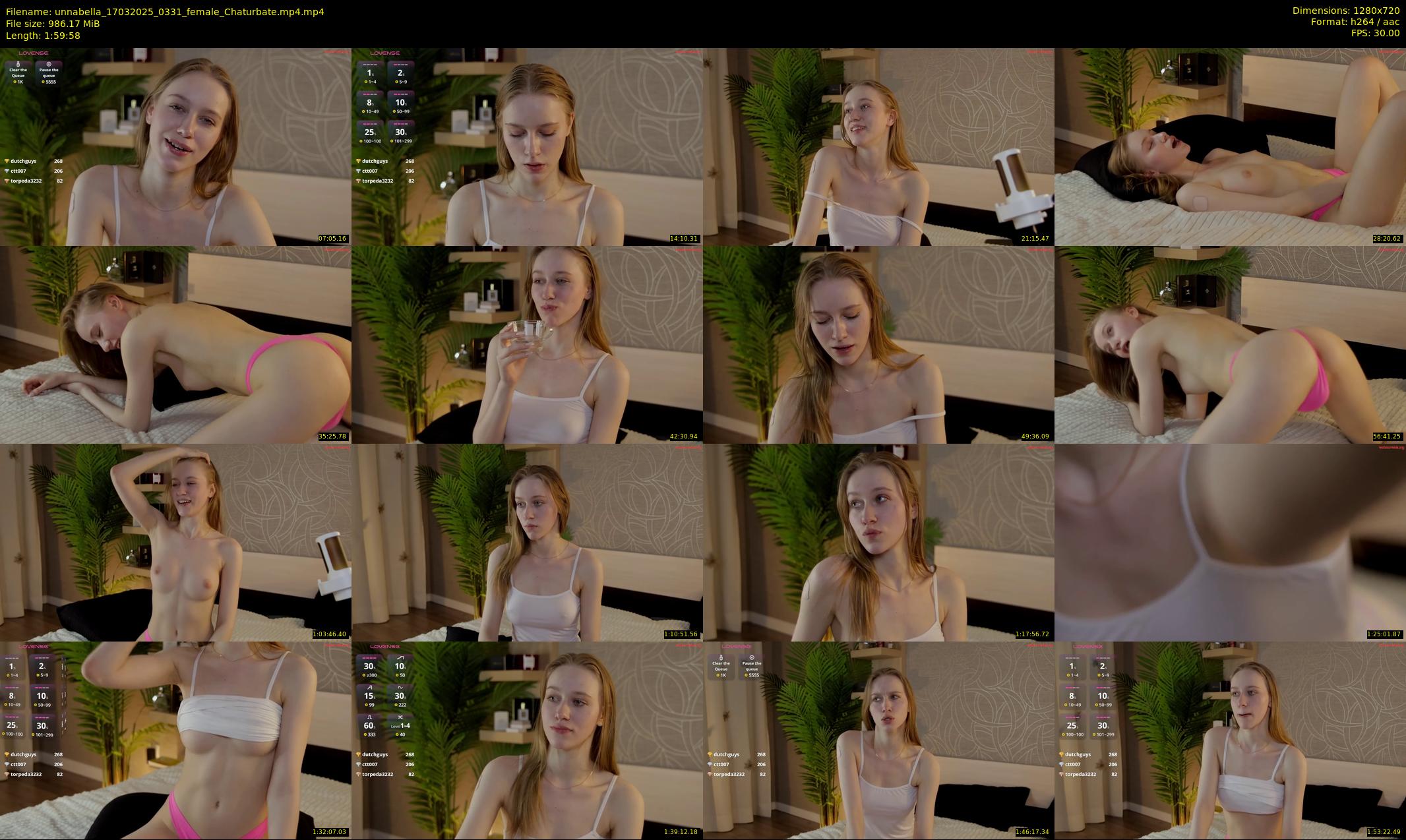 unnabella — 120 minute Chaturbate female cam show recording, 720p, Mar 17, 2025