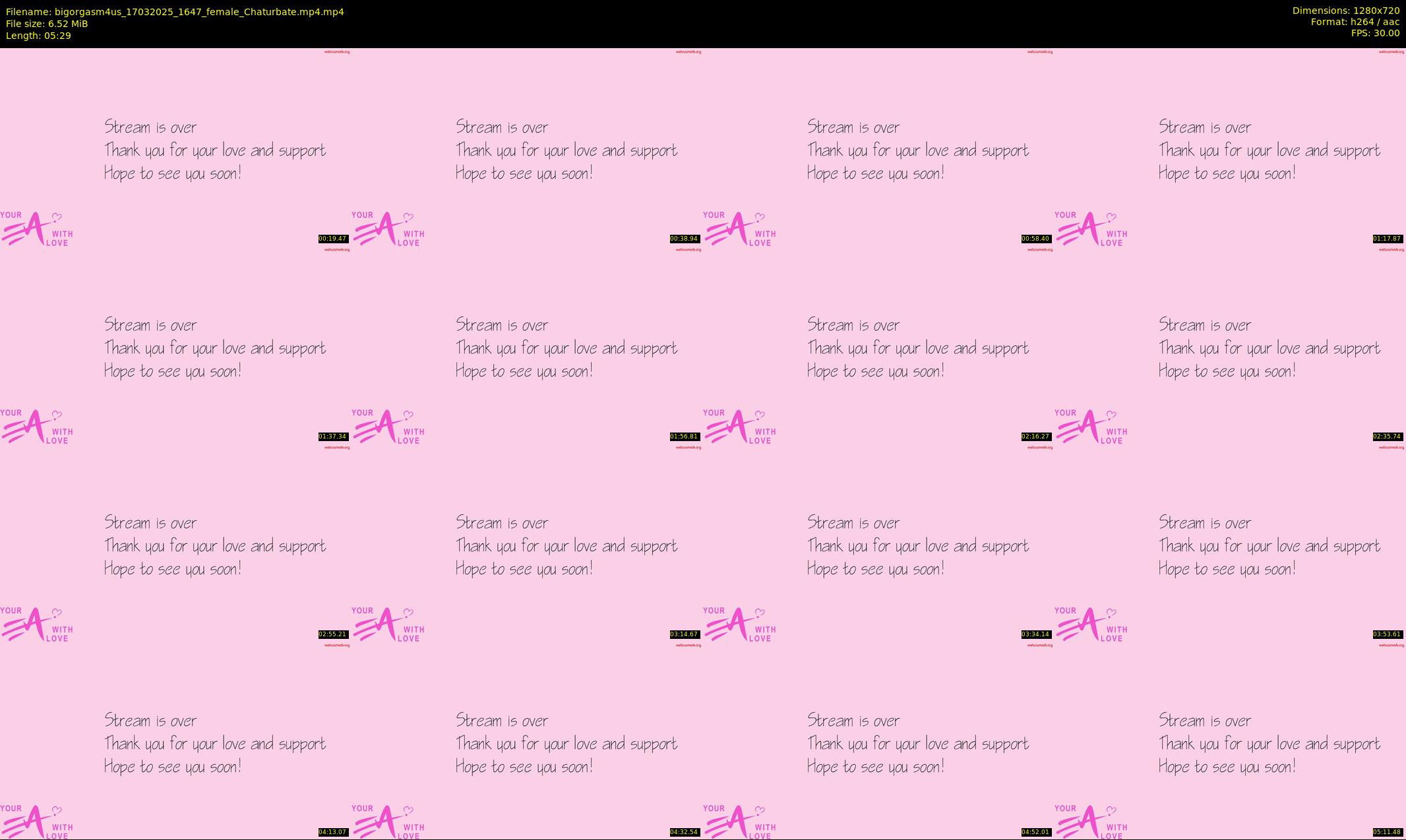 bigorgasm4us — 6 minute Chaturbate female cam show recording, 720p, Mar 17, 2025