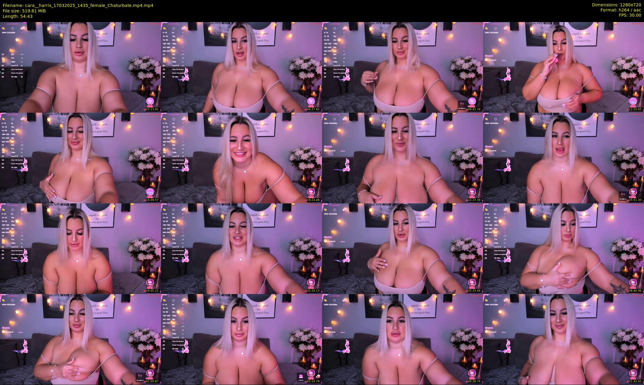 cara__harris — 55 minute Chaturbate female cam show recording, 720p, Mar 17, 2025