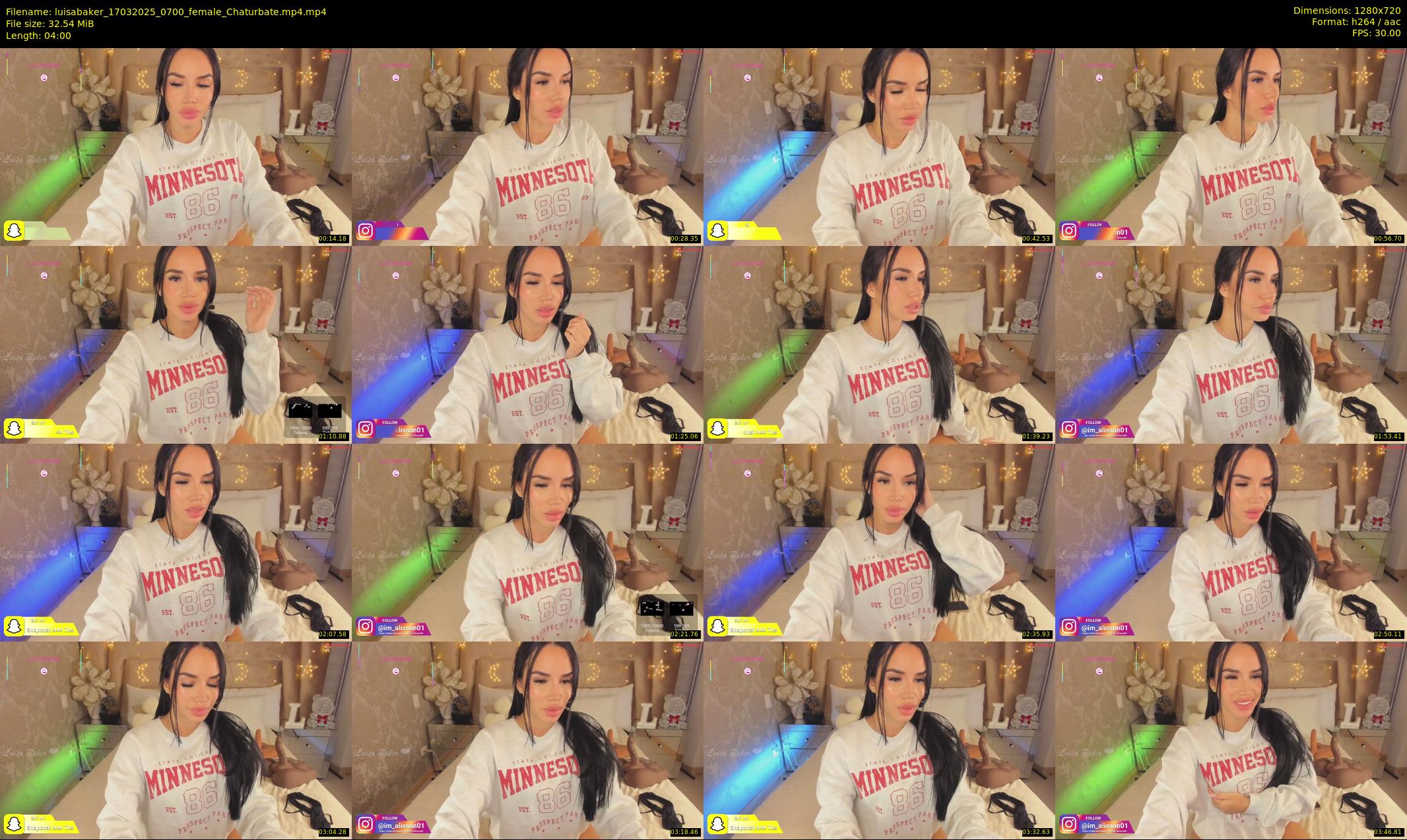 luisabaker — 4 minute Chaturbate female cam show recording, 720p, Mar 17, 2025