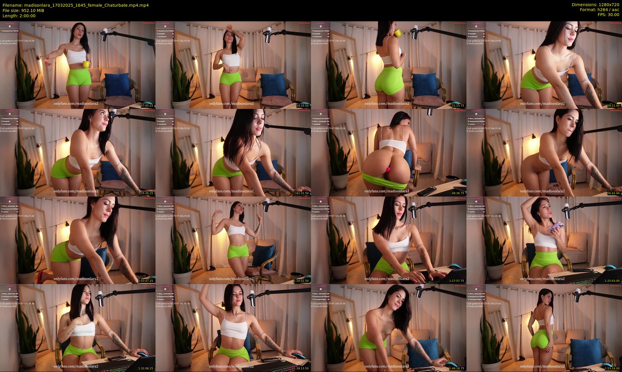 madisonlara — 120 minute Chaturbate female cam show recording, 720p, Mar 17, 2025