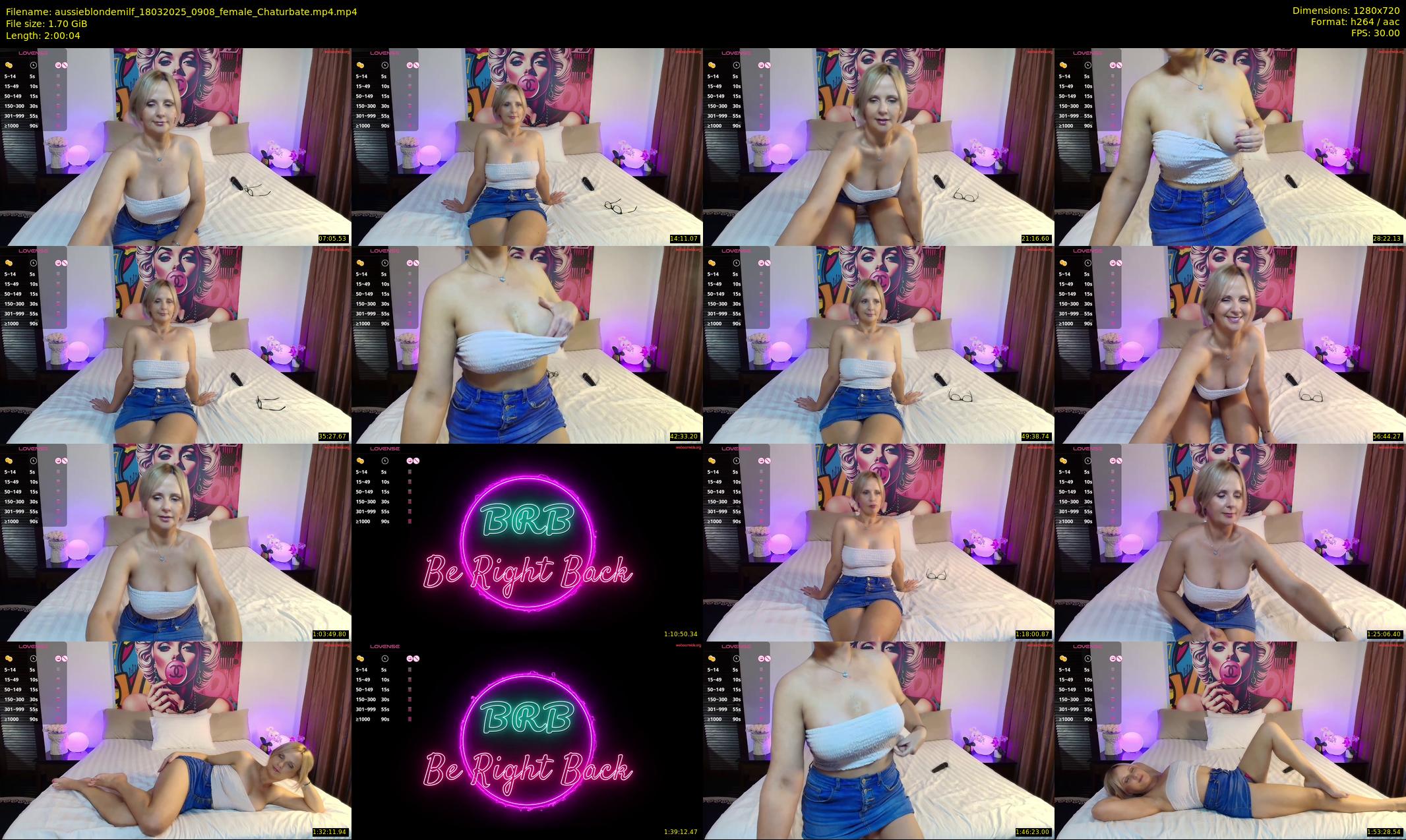 aussieblondemilf — 121 minute Chaturbate female cam show recording, 720p, Mar 18, 2025