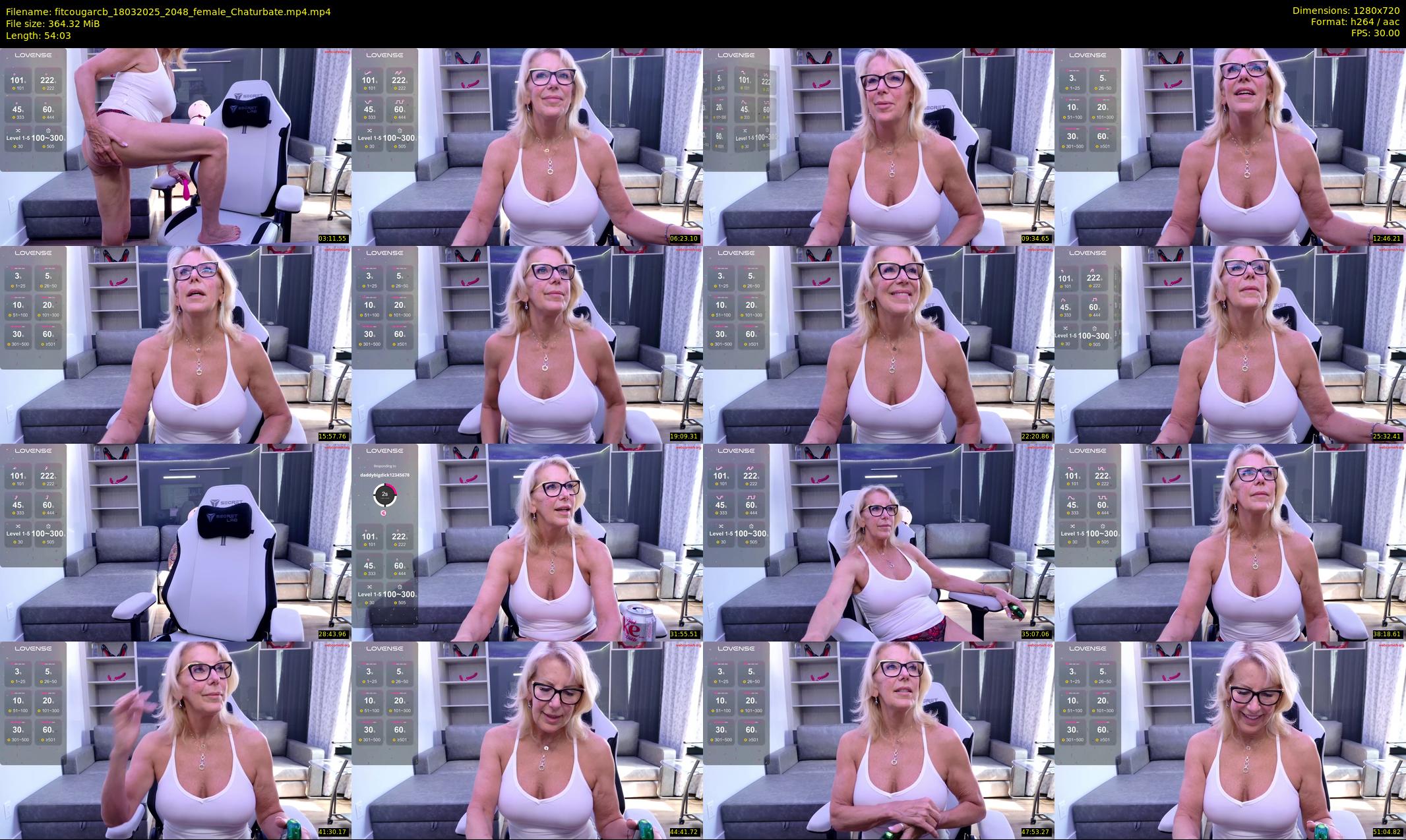 fitcougarcb — 55 minute Chaturbate female cam show recording, 720p, Mar 18, 2025
