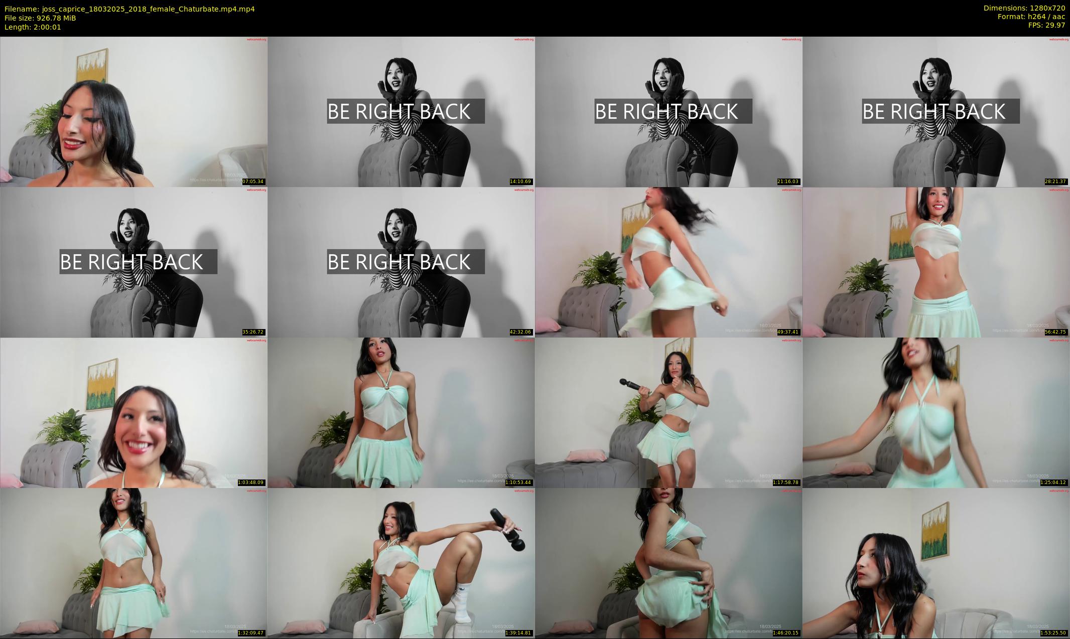joss_caprice — 121 minute Chaturbate female cam show recording, 720p, Mar 18, 2025