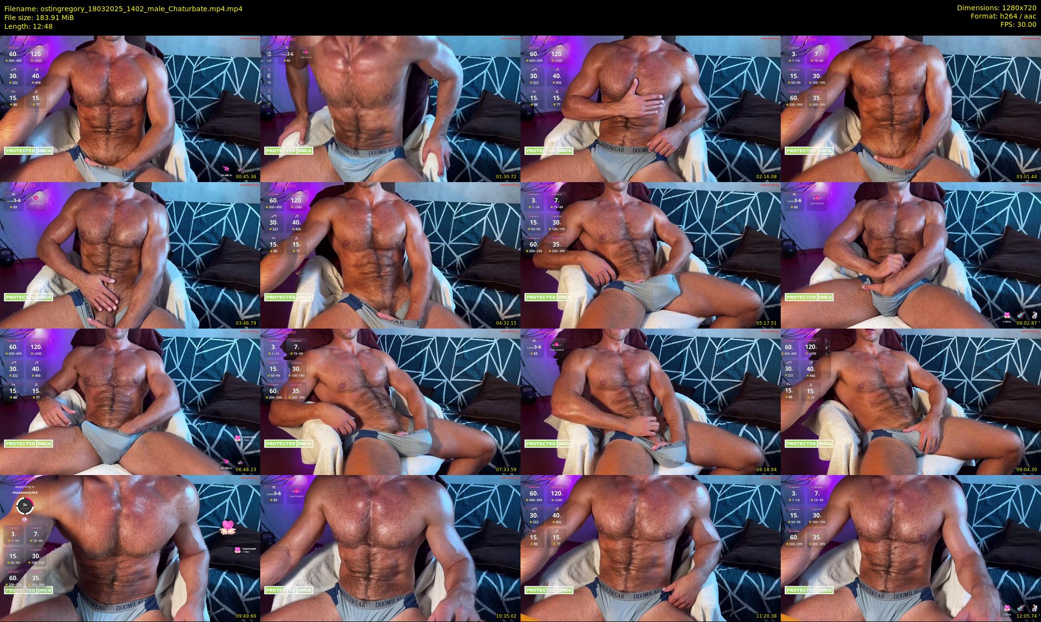 ostingregory — 13 minute Chaturbate male cam show recording, 720p, Mar 18, 2025