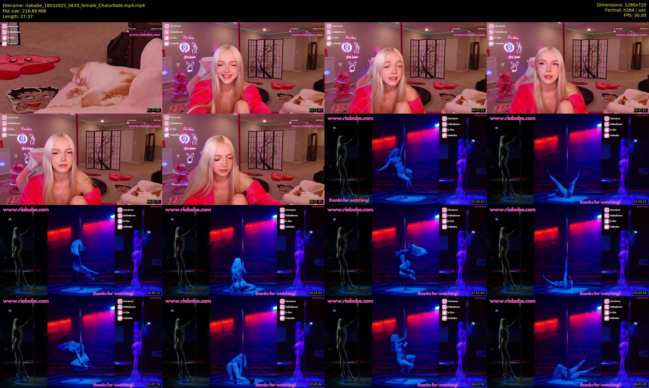 riababe — 28 minute Chaturbate female cam show recording, 720p, Mar 18, 2025