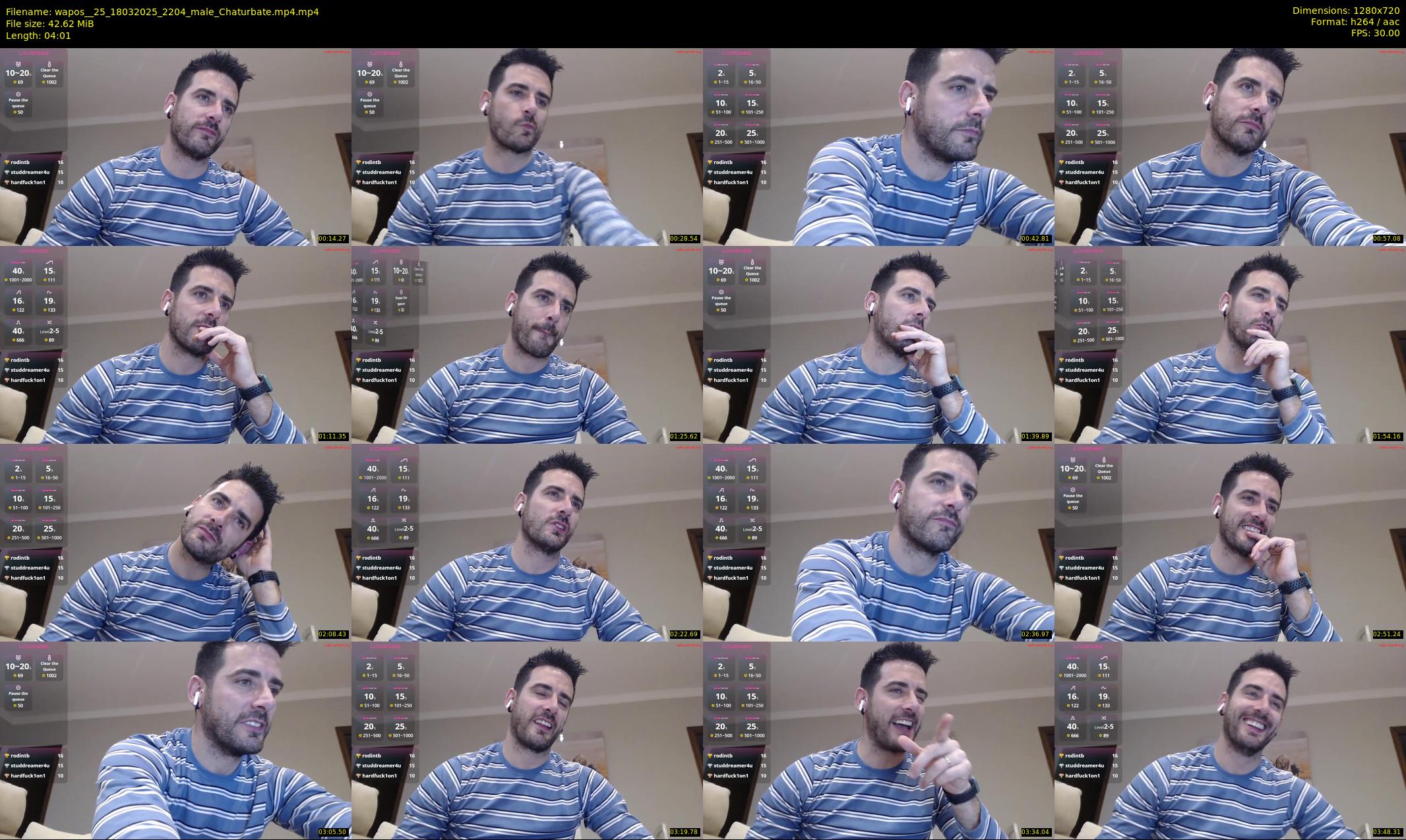 wapos__25 — 5 minute Chaturbate male cam show recording, 720p, Mar 18, 2025