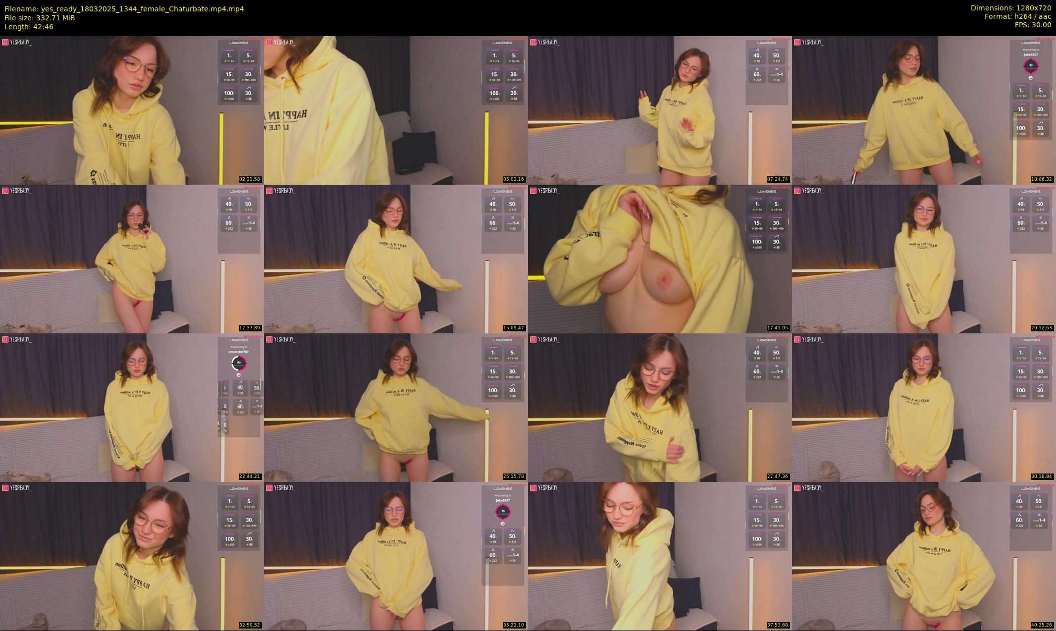 yes_ready — 43 minute Chaturbate female cam show recording, 720p, Mar 18, 2025