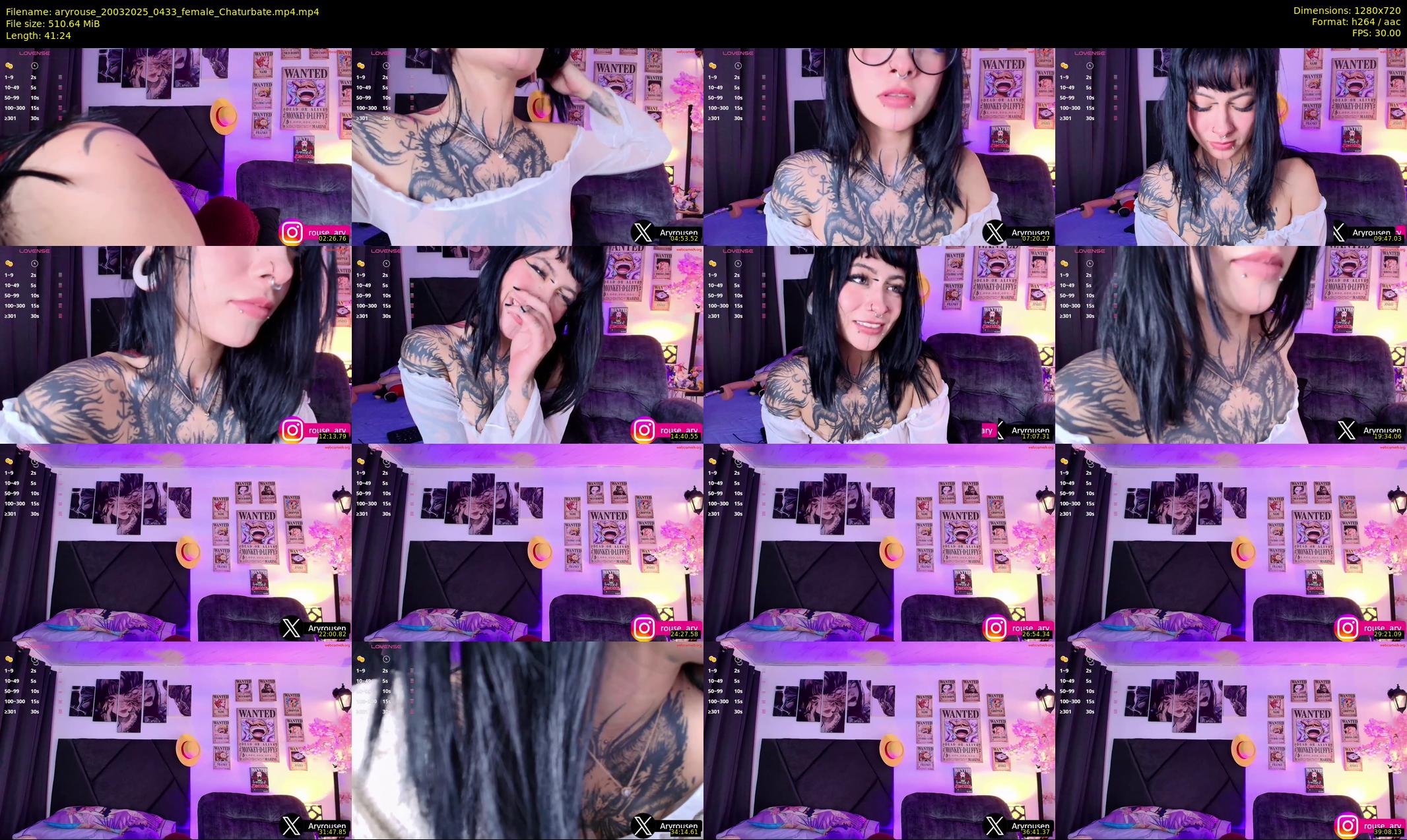 aryrouse — 42 minute Chaturbate female cam show recording, 720p, Mar 20, 2025