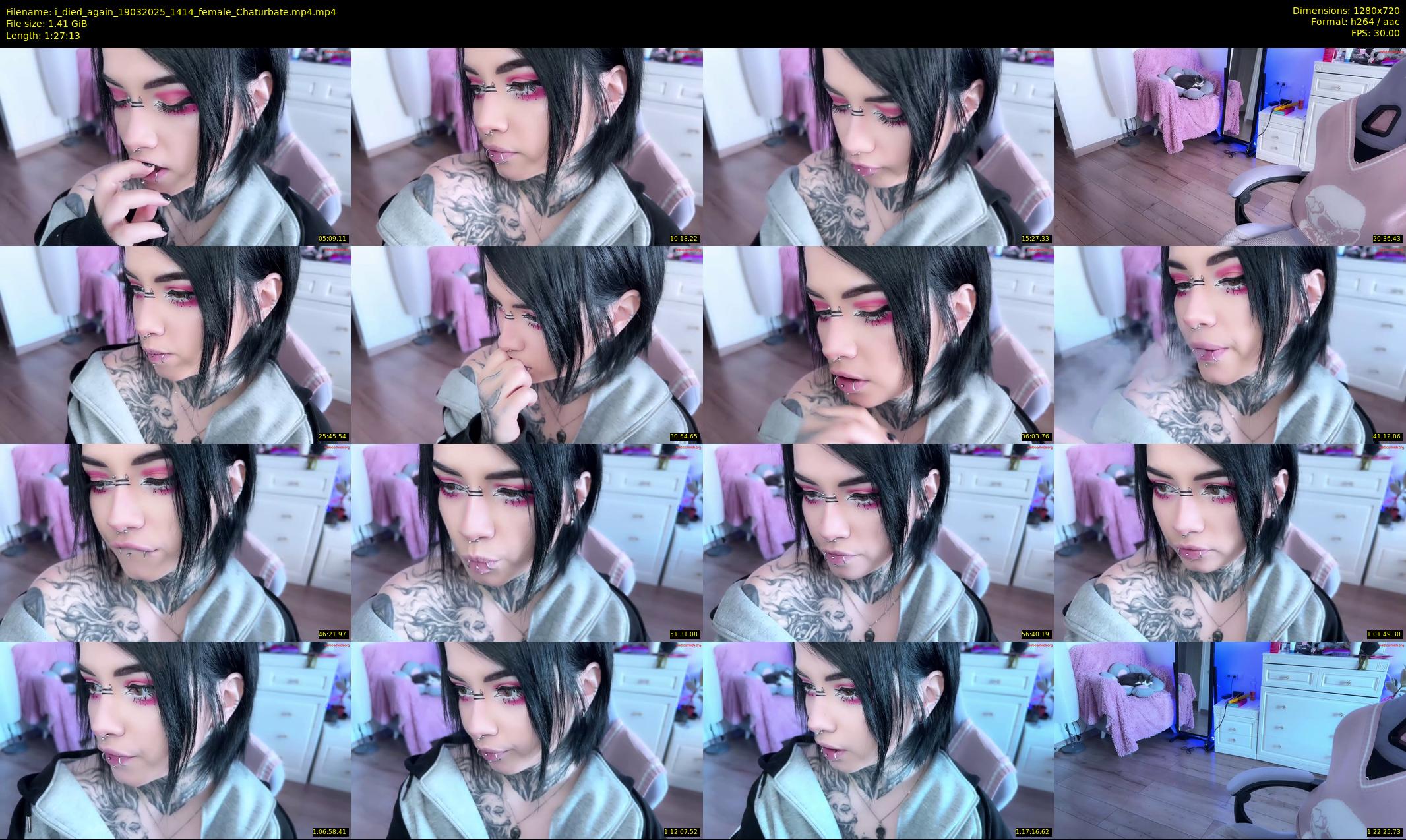 i_died_again — 88 minute Chaturbate female cam show recording, 720p, Mar 19, 2025