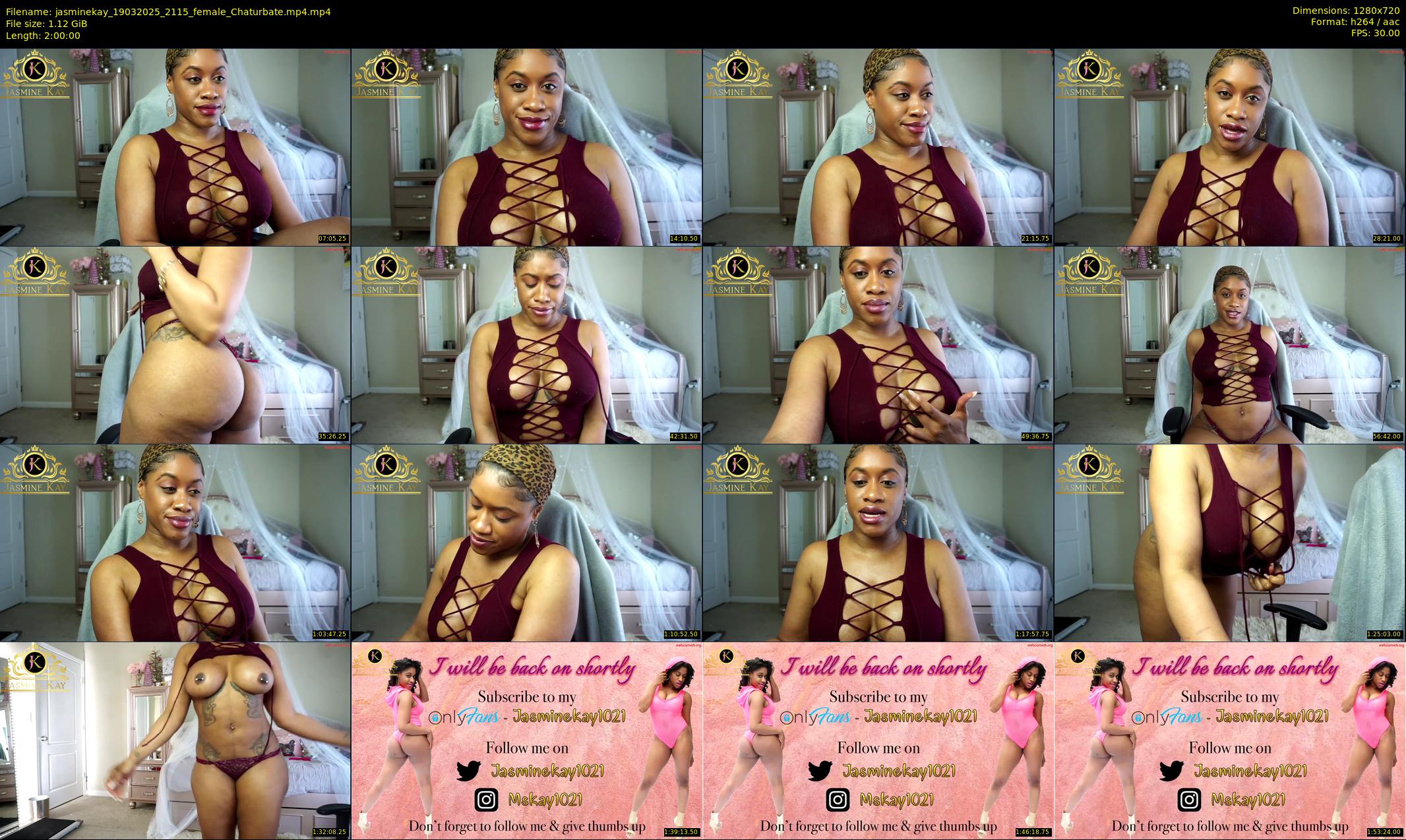 jasminekay — 120 minute Chaturbate female cam show recording, 720p, Mar 19, 2025