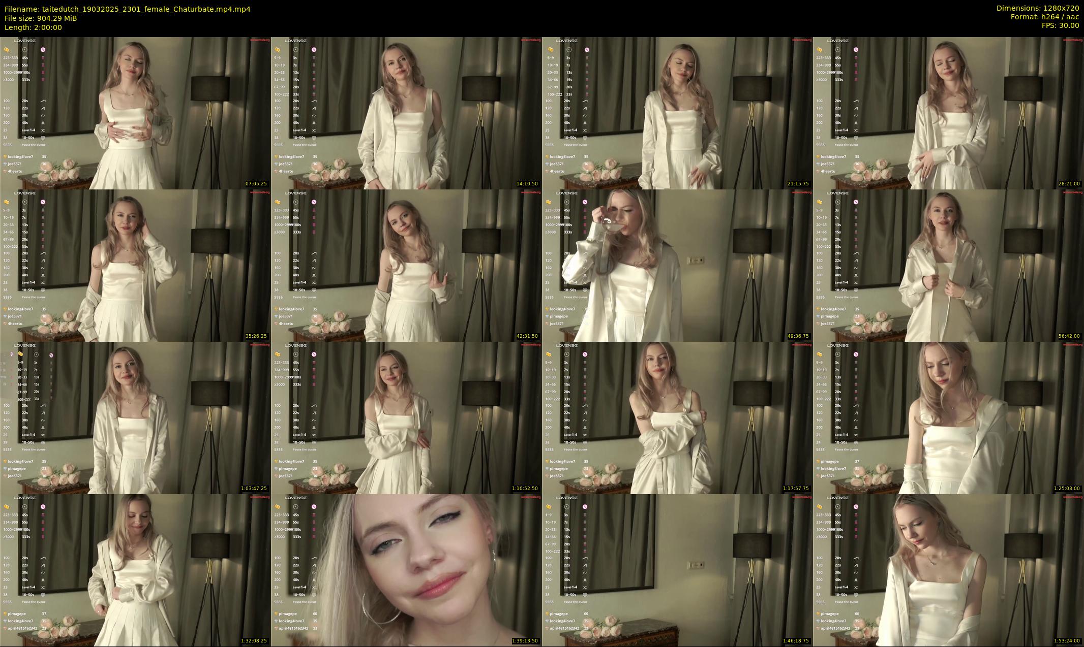 taitedutch — 120 minute Chaturbate female cam show recording, 720p, Mar 19, 2025