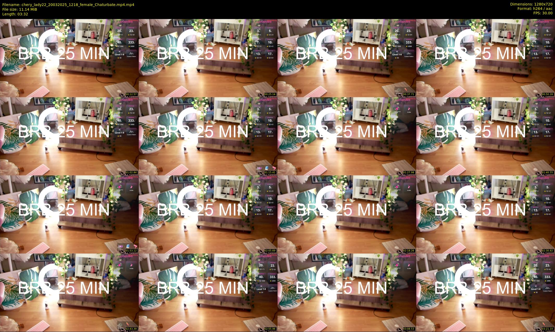 chery_lady22 — 4 minute Chaturbate female cam show recording, 720p, Mar 20, 2025