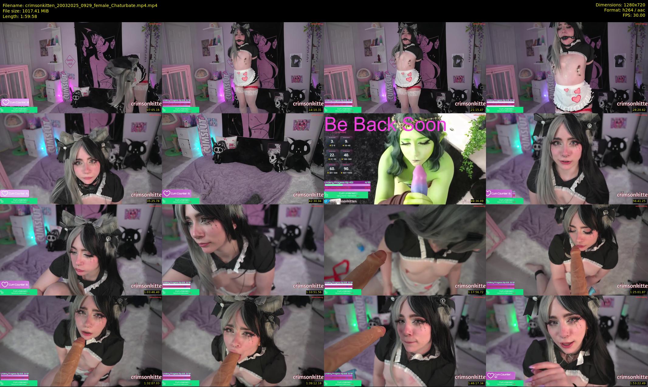 crimsonkitten — 120 minute Chaturbate female cam show recording, 720p, Mar 20, 2025