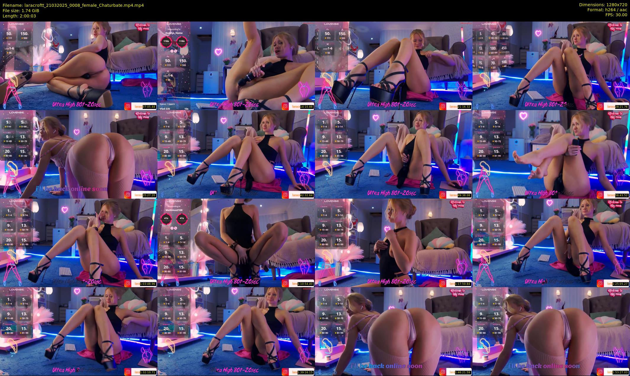 laracroftt — 121 minute Chaturbate female cam show recording, 720p, Mar 21, 2025