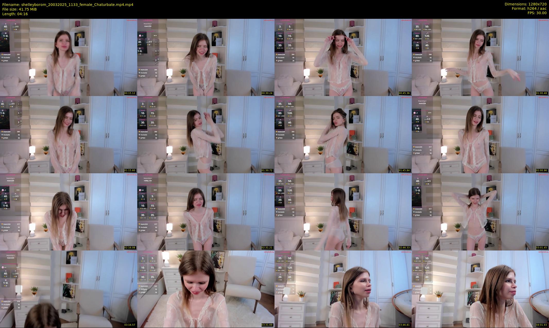 shelleyborom — 5 minute Chaturbate female cam show recording, 720p, Mar 20, 2025