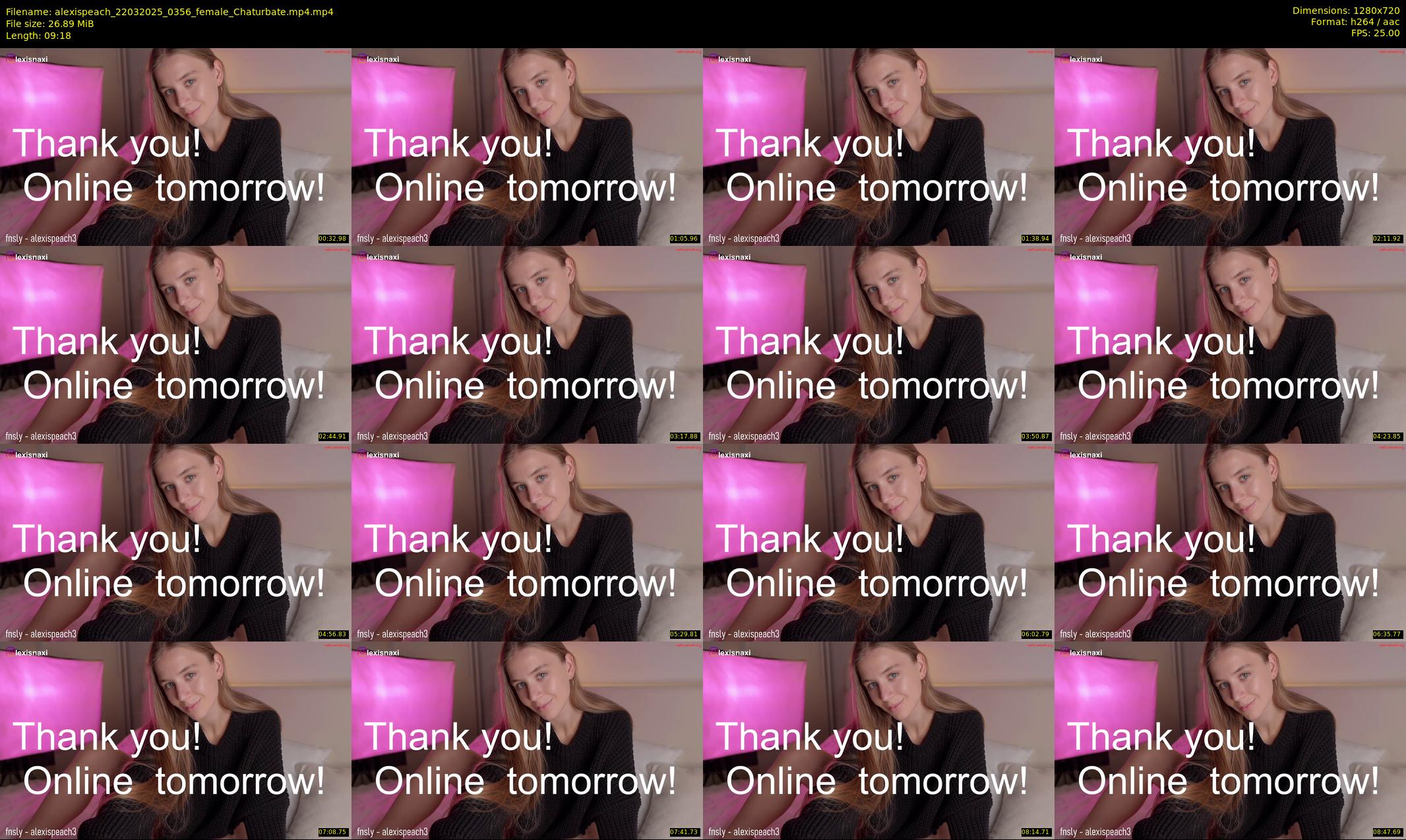 alexispeach — 10 minute Chaturbate female cam show recording, 720p, Mar 22, 2025