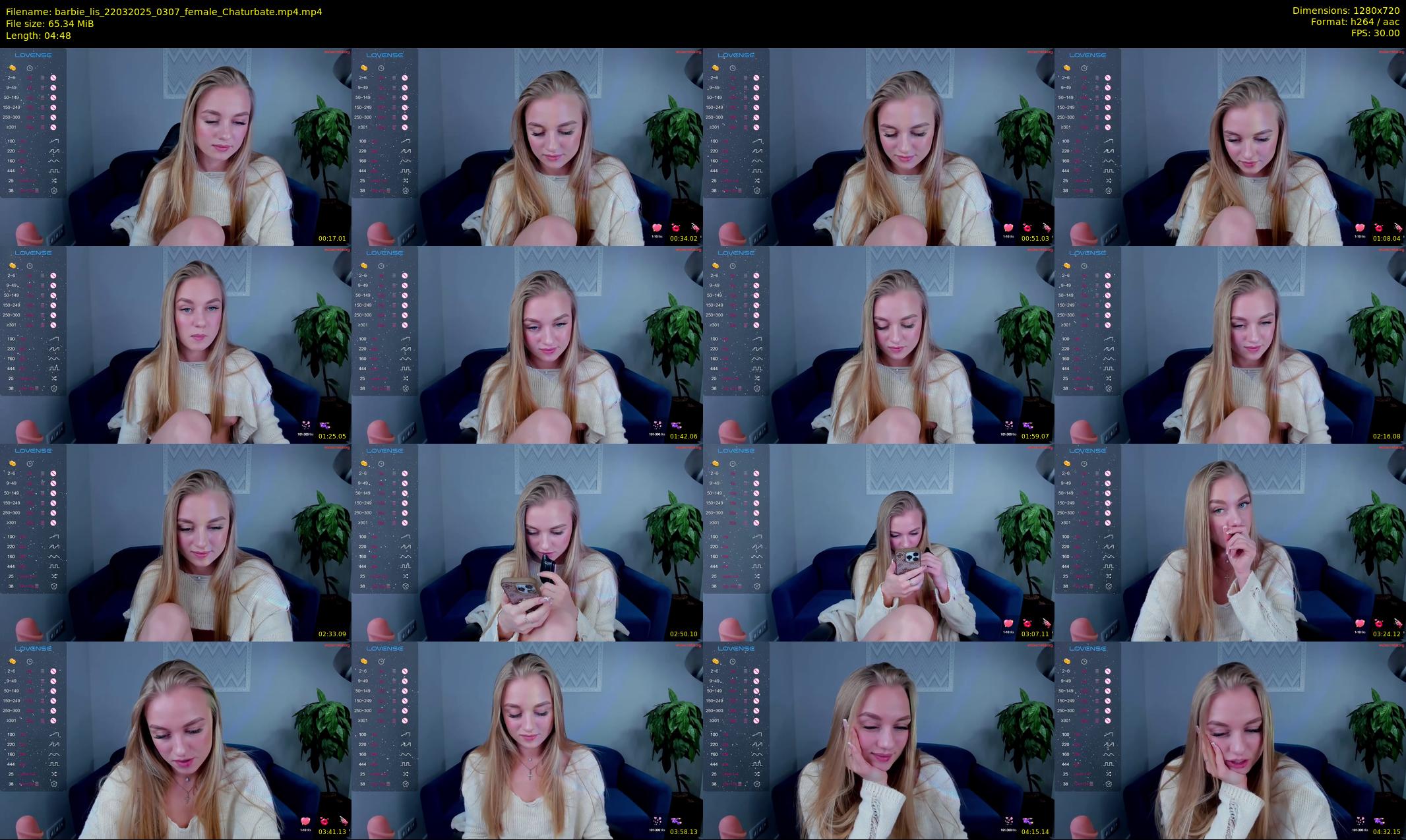 barbie_lis — 5 minute Chaturbate female cam show recording, 720p, Mar 22, 2025