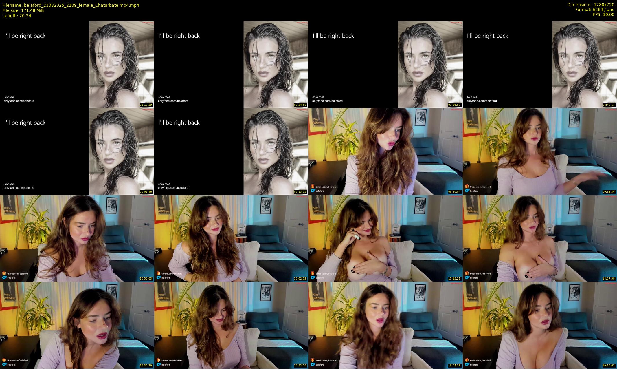 belaford — 21 minute Chaturbate female cam show recording, 720p, Mar 21, 2025