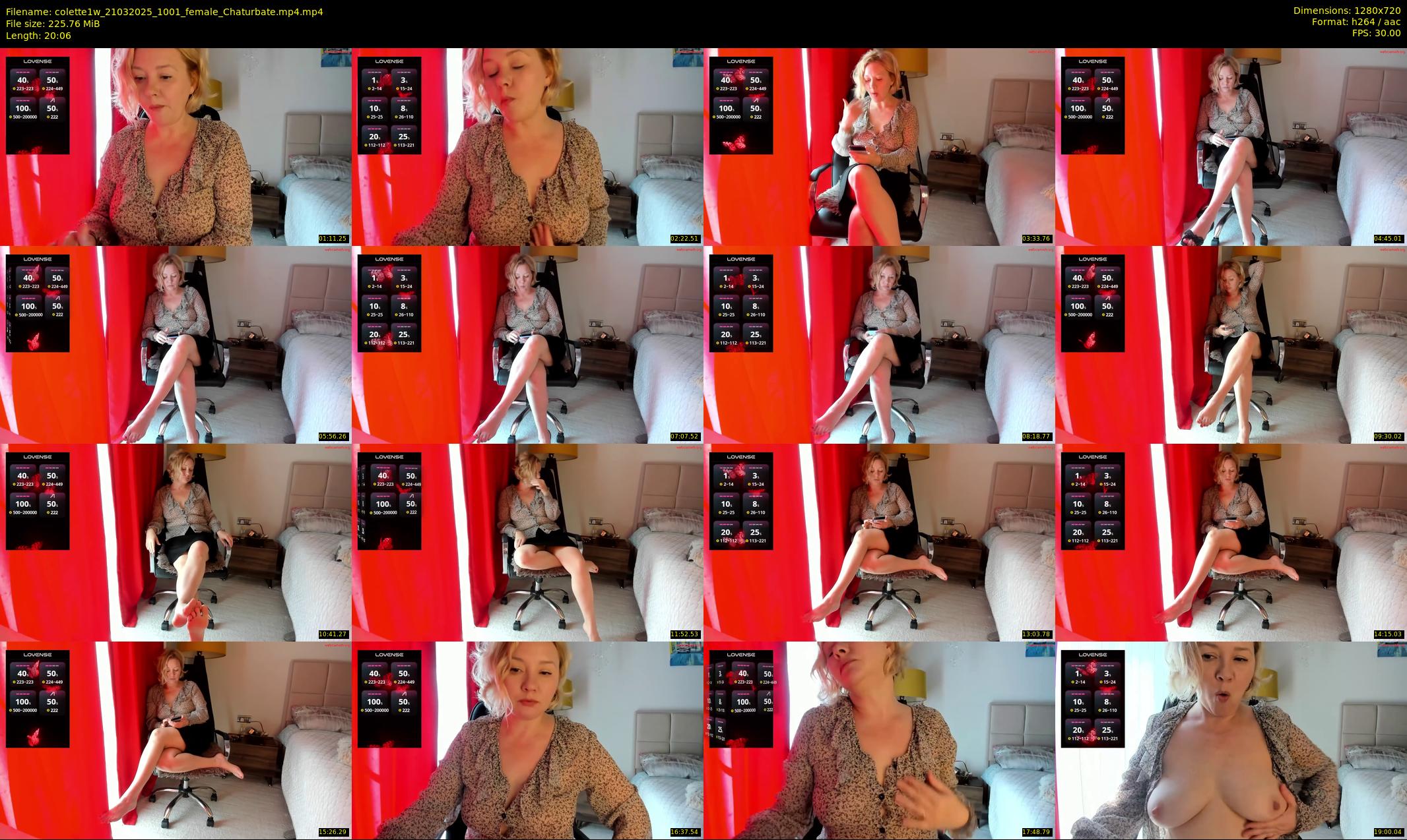 colette1w — 21 minute Chaturbate female cam show recording, 720p, Mar 21, 2025