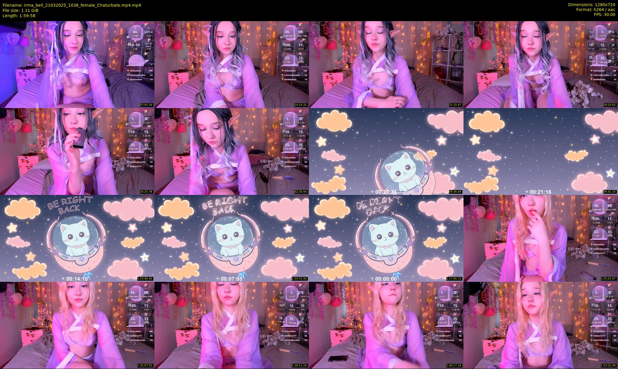 irma_bell — 120 minute Chaturbate female cam show recording, 720p, Mar 21, 2025