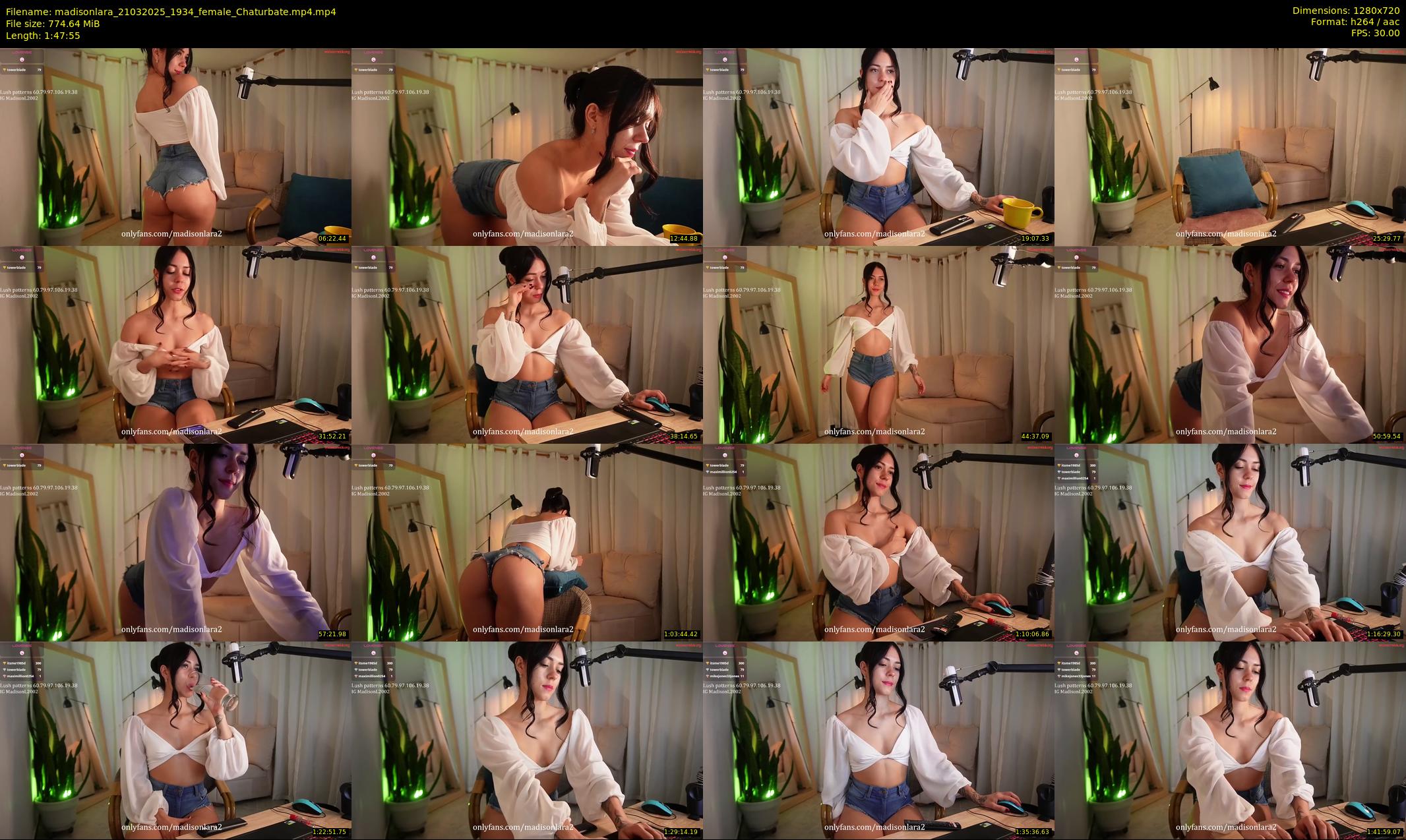 madisonlara — 108 minute Chaturbate female cam show recording, 720p, Mar 21, 2025