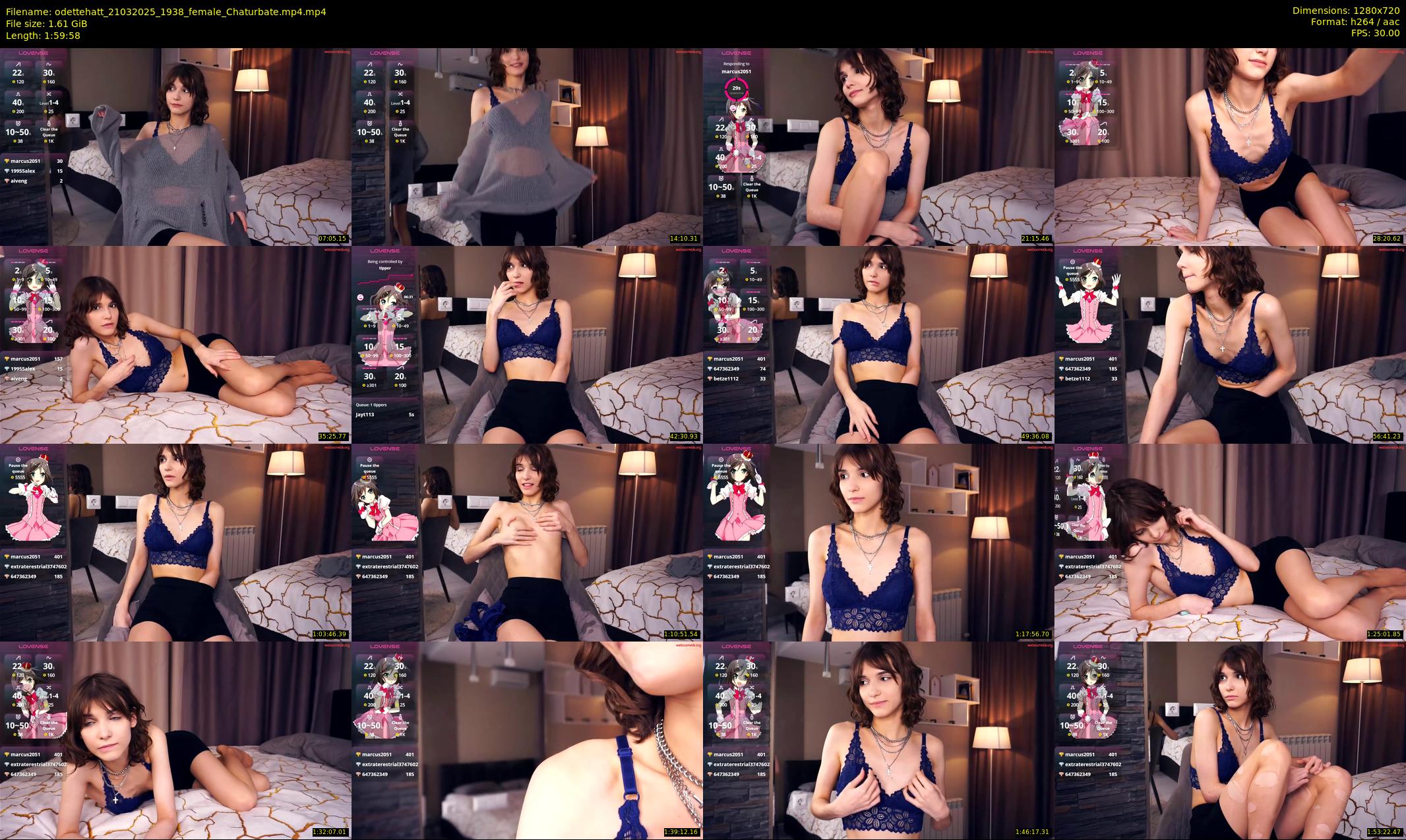 odettehatt — 120 minute Chaturbate female cam show recording, 720p, Mar 21, 2025