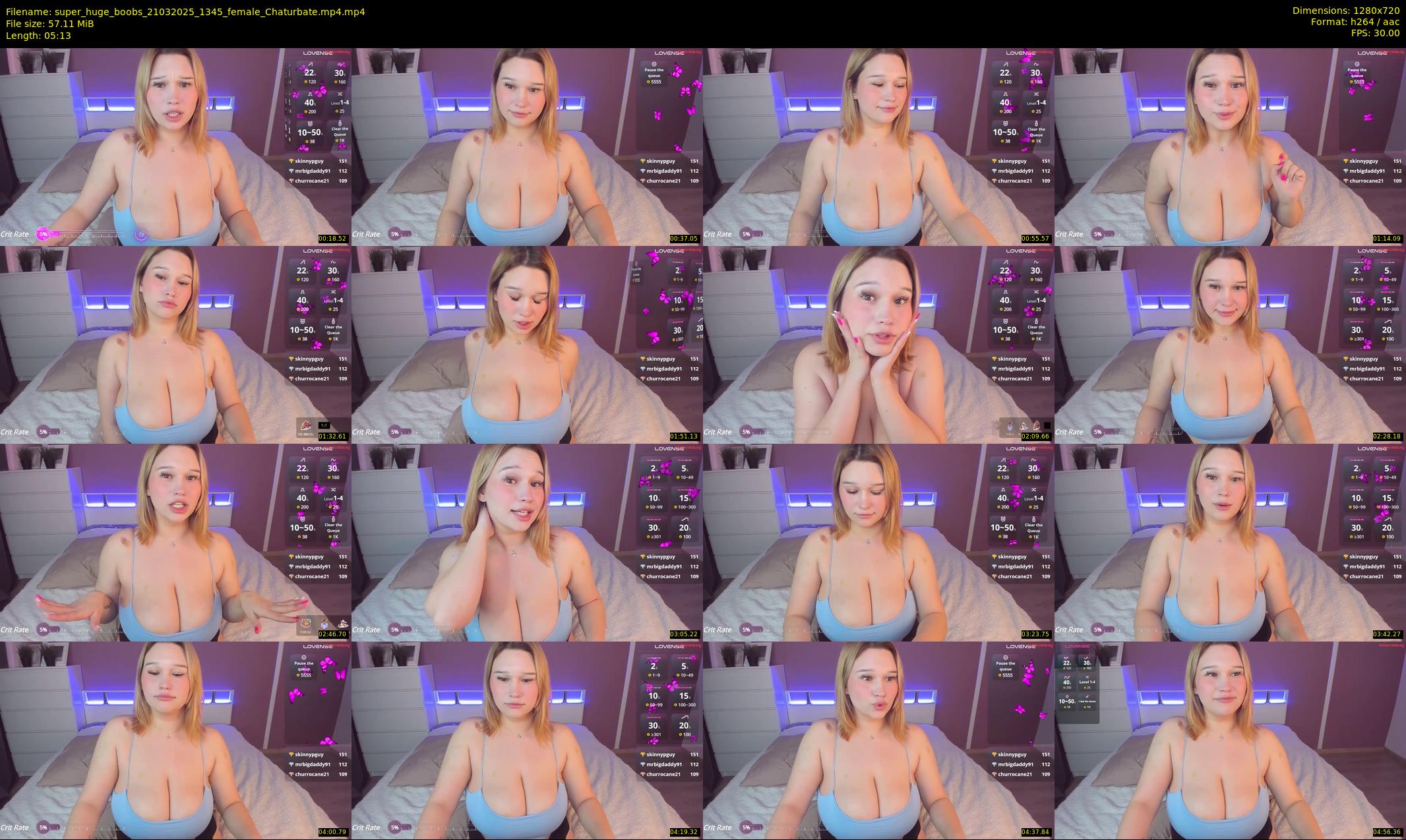 super_huge_boobs — 6 minute Chaturbate female cam show recording, 720p, Mar 21, 2025