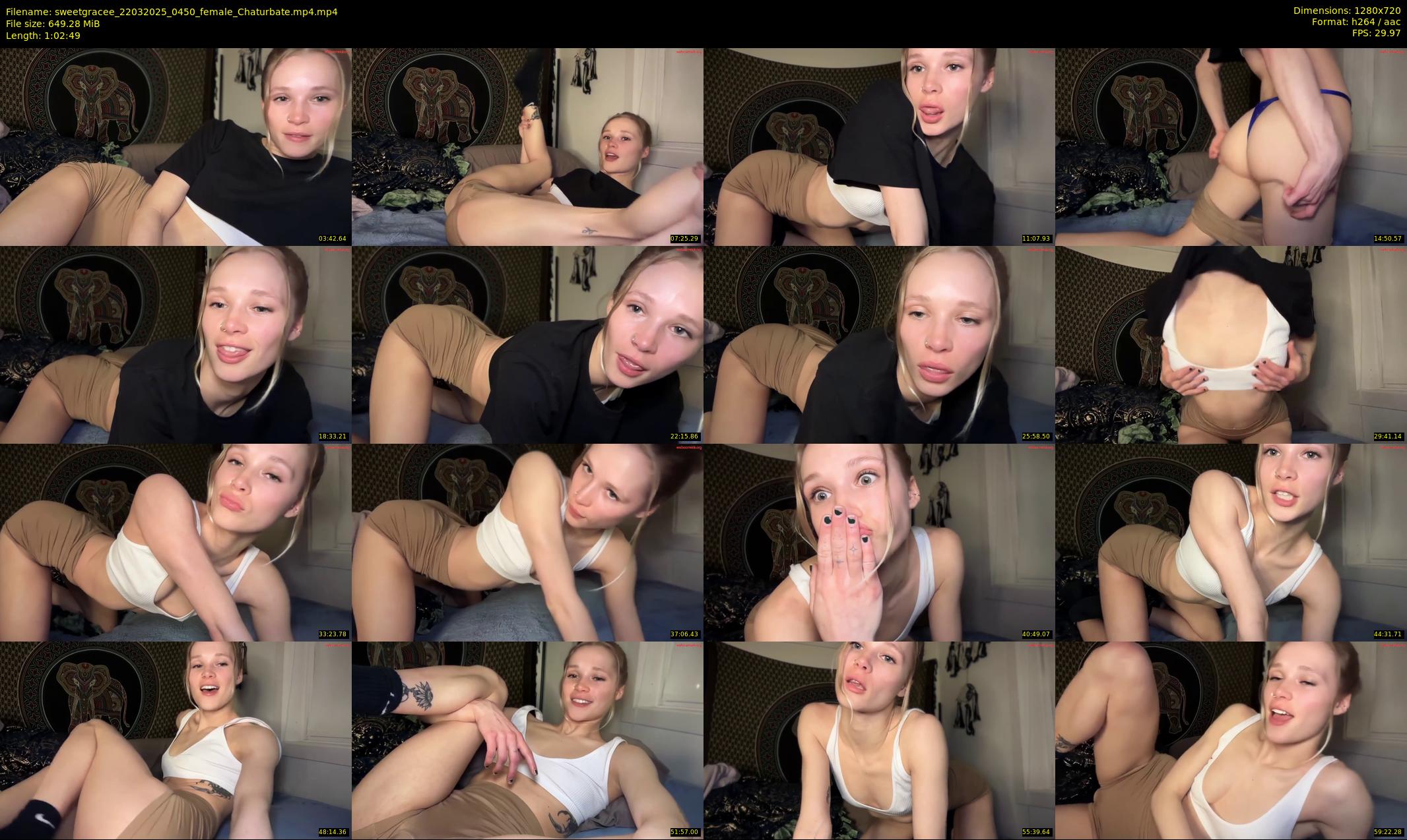sweetgracee — 63 minute Chaturbate female cam show recording, 720p, Mar 22, 2025