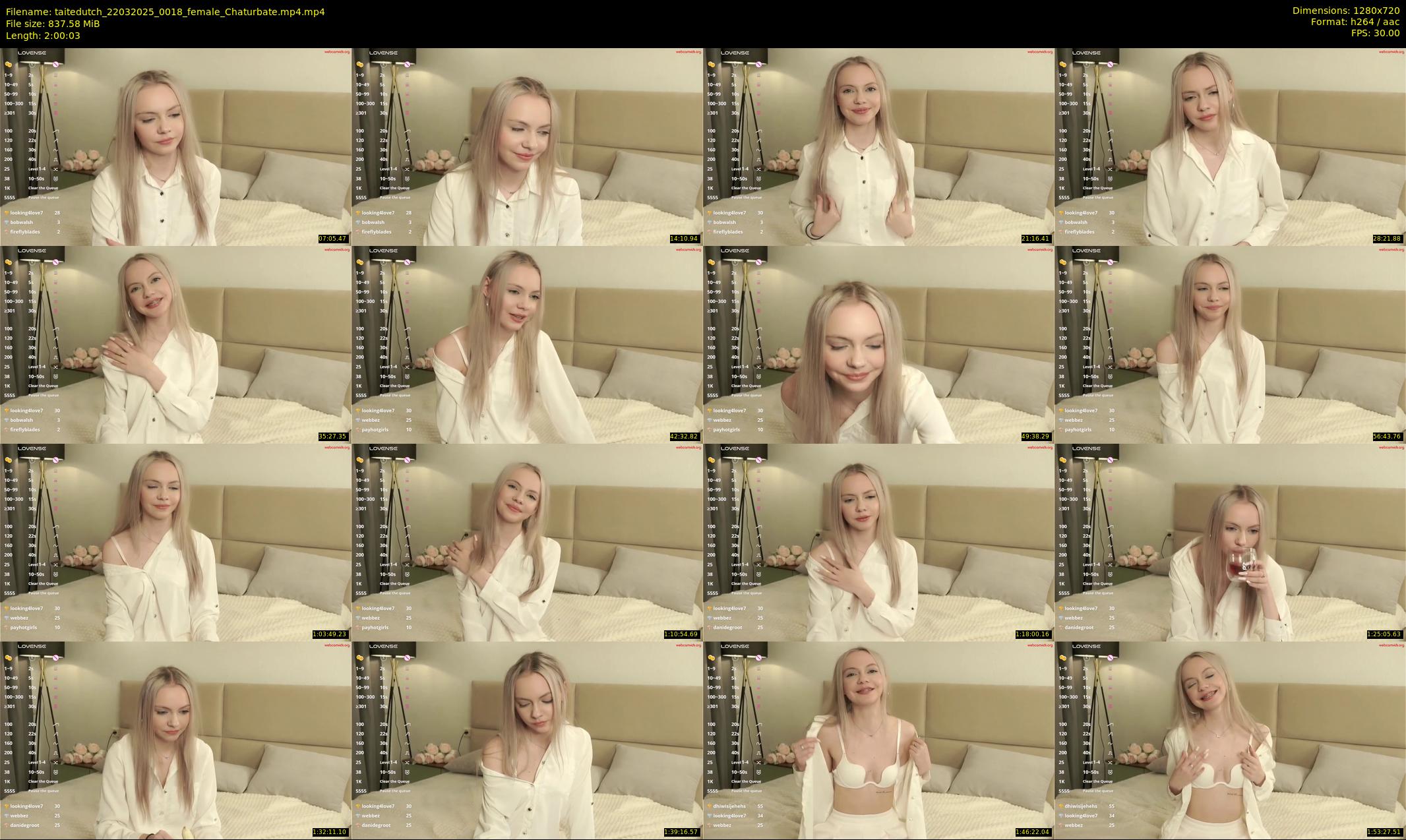 taitedutch — 121 minute Chaturbate female cam show recording, 720p, Mar 22, 2025