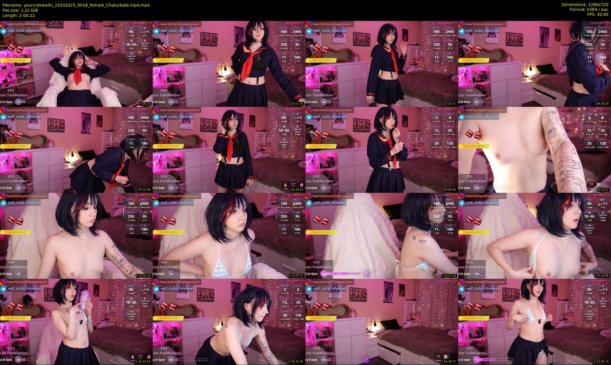 yourcutewaifu — 121 minute Chaturbate female cam show recording, 720p, Mar 22, 2025