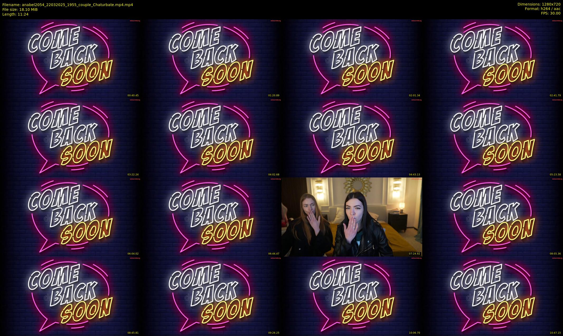 anabel2054 — 12 minute Chaturbate female cam show recording, 720p, Mar 22, 2025