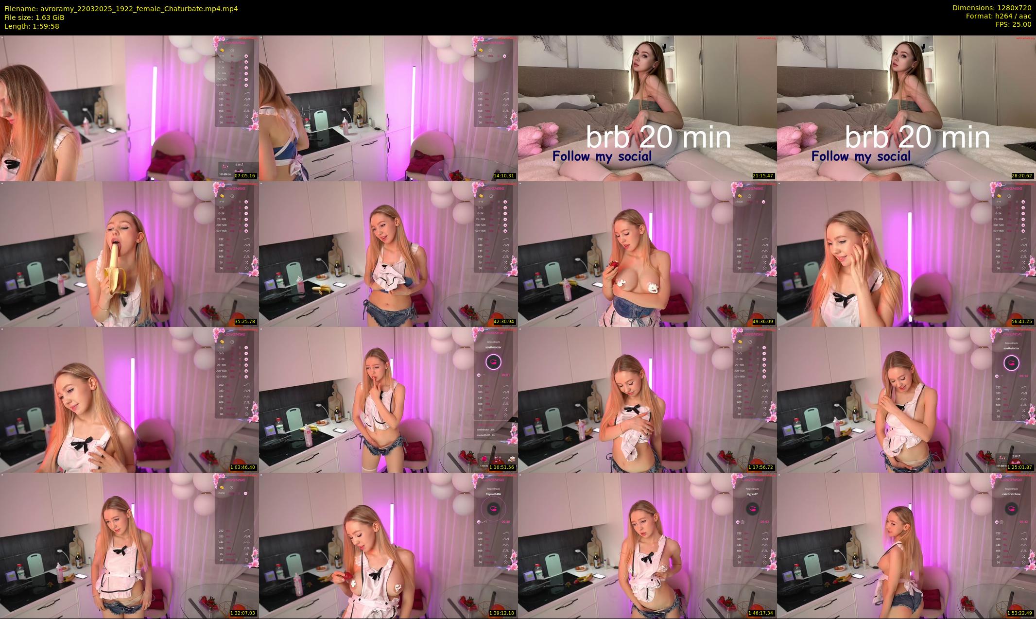 avroramy — 120 minute Chaturbate female cam show recording, 720p, Mar 22, 2025