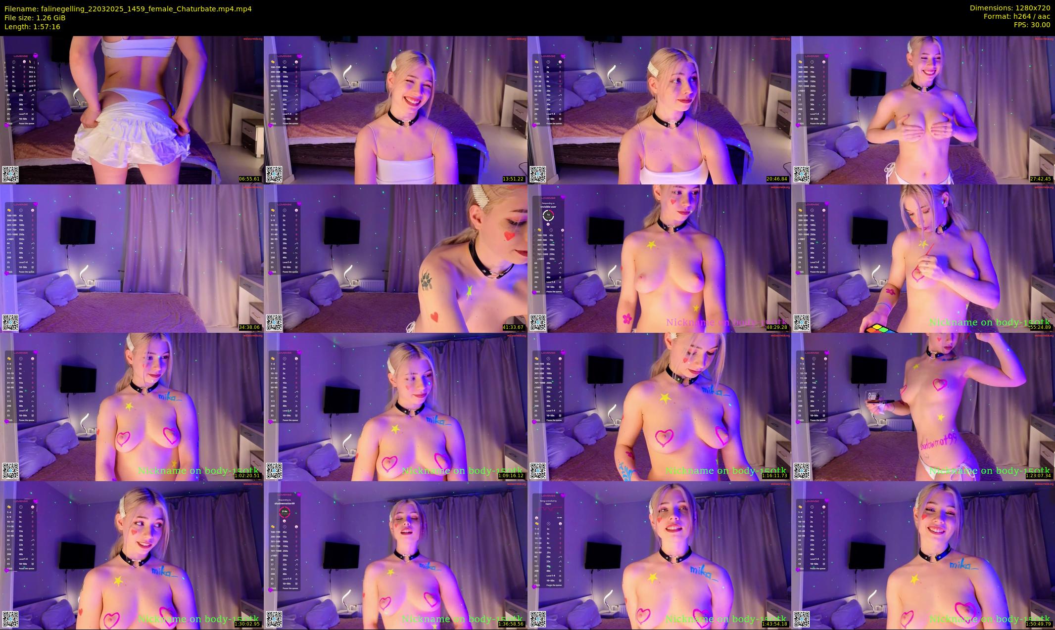falinegelling — 118 minute Chaturbate female cam show recording, 720p, Mar 22, 2025