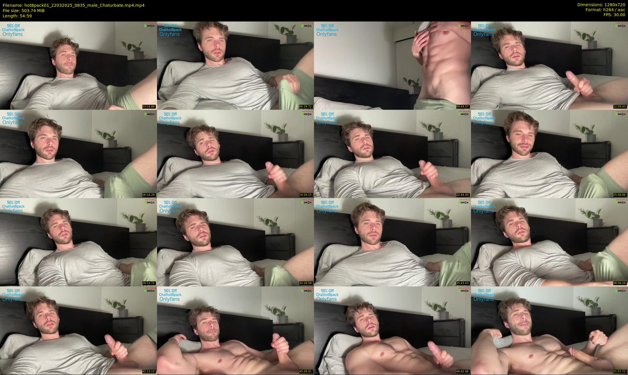 hot8pack01 — 55 minute Chaturbate male cam show recording, 720p, Mar 22, 2025