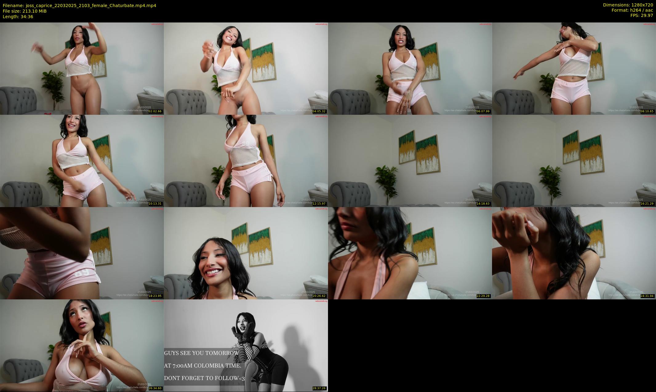 joss_caprice — 35 minute Chaturbate female cam show recording, 720p, Mar 22, 2025