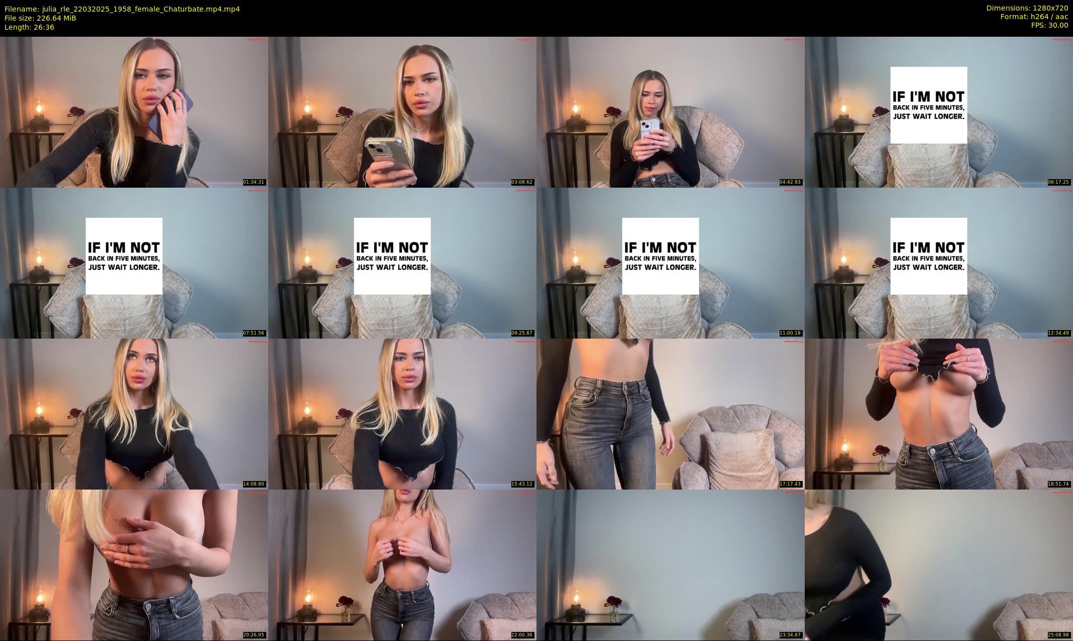 julia_rle — 27 minute Chaturbate female cam show recording, 720p, Mar 22, 2025