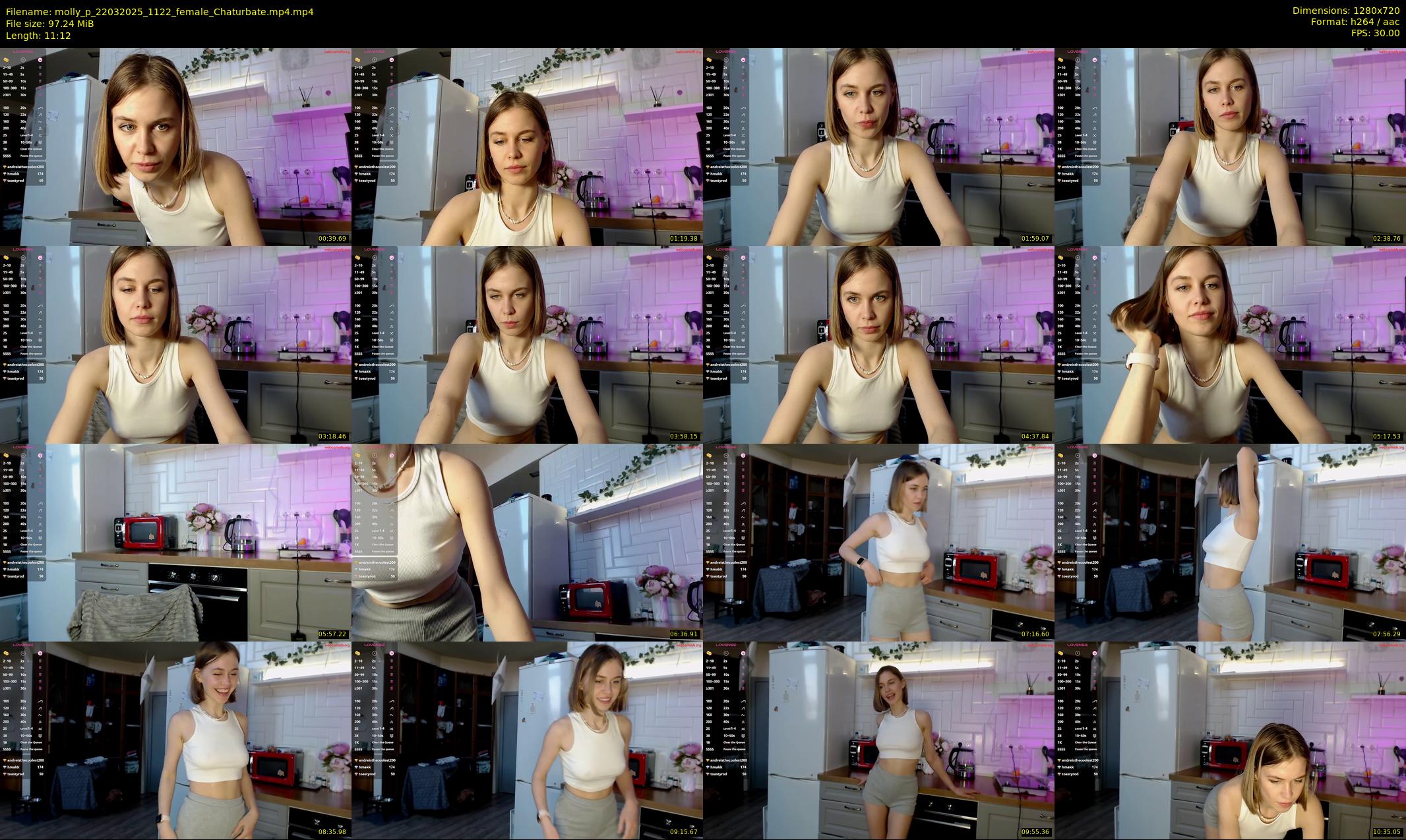 molly_p — 12 minute Chaturbate female cam show recording, 720p, Mar 22, 2025