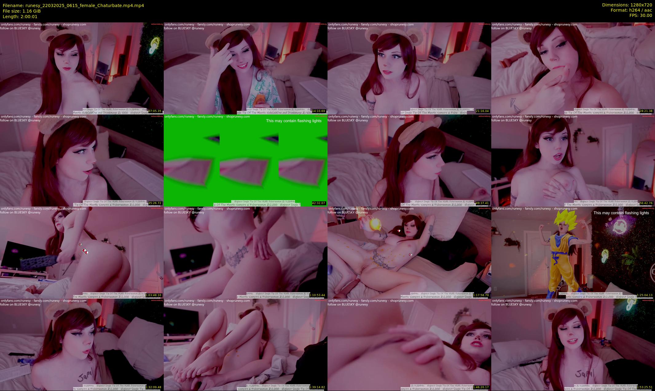 runesy — 121 minute Chaturbate female cam show recording, 720p, Mar 22, 2025