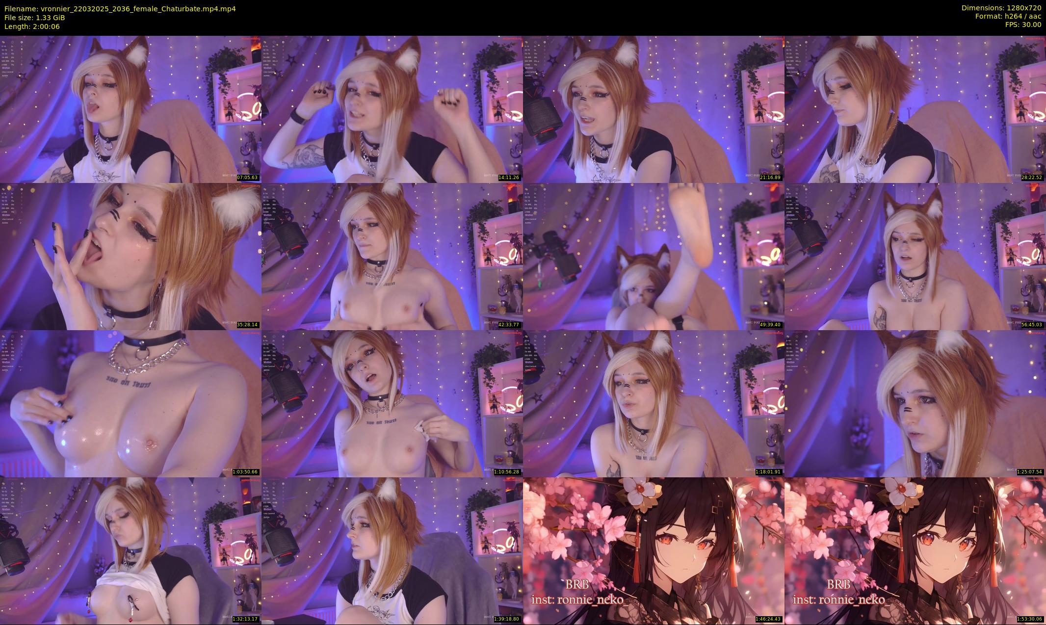 vronnier — 121 minute Chaturbate female cam show recording, 720p, Mar 22, 2025