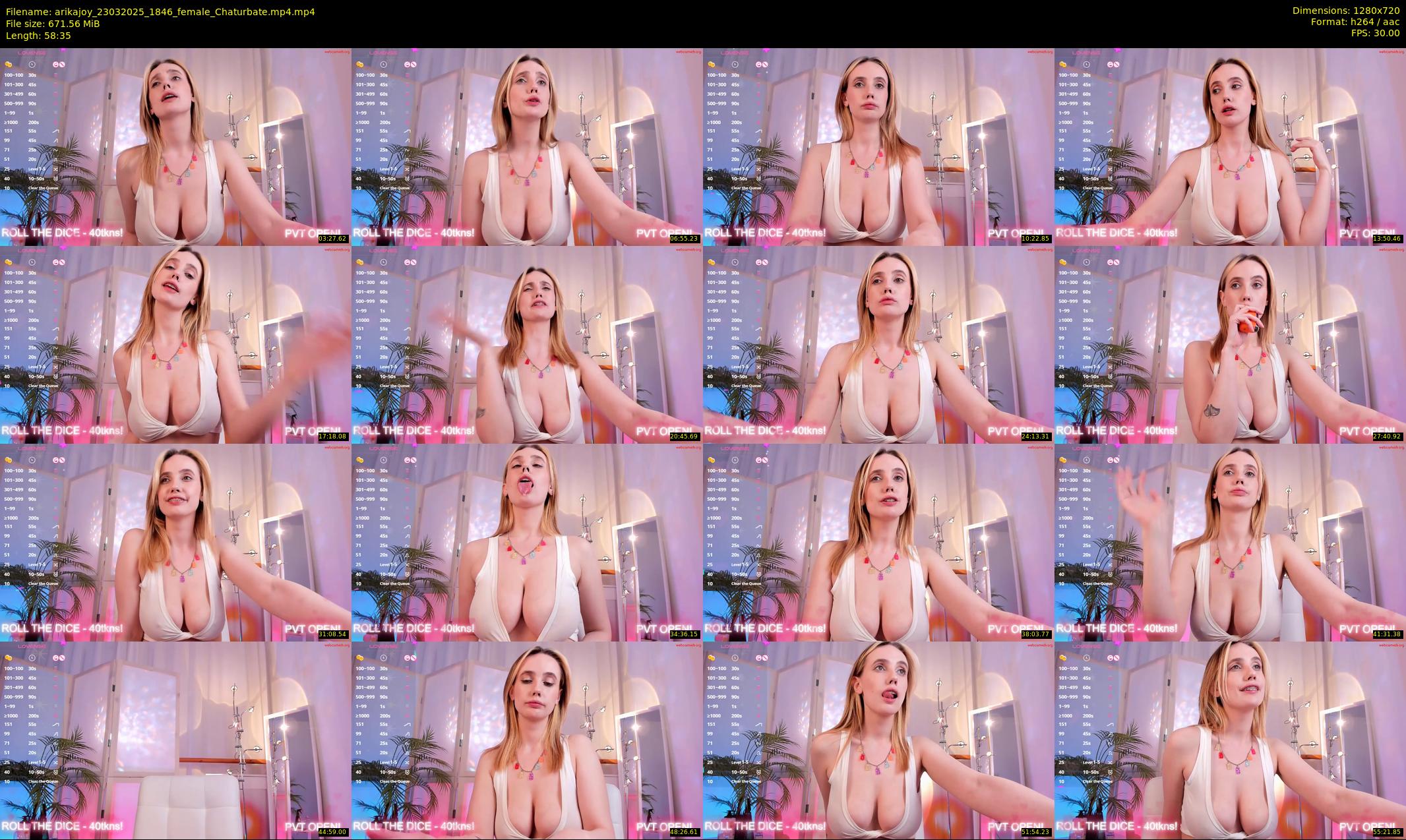 arikajoy — 59 minute Chaturbate female cam show recording, 720p, Mar 23, 2025