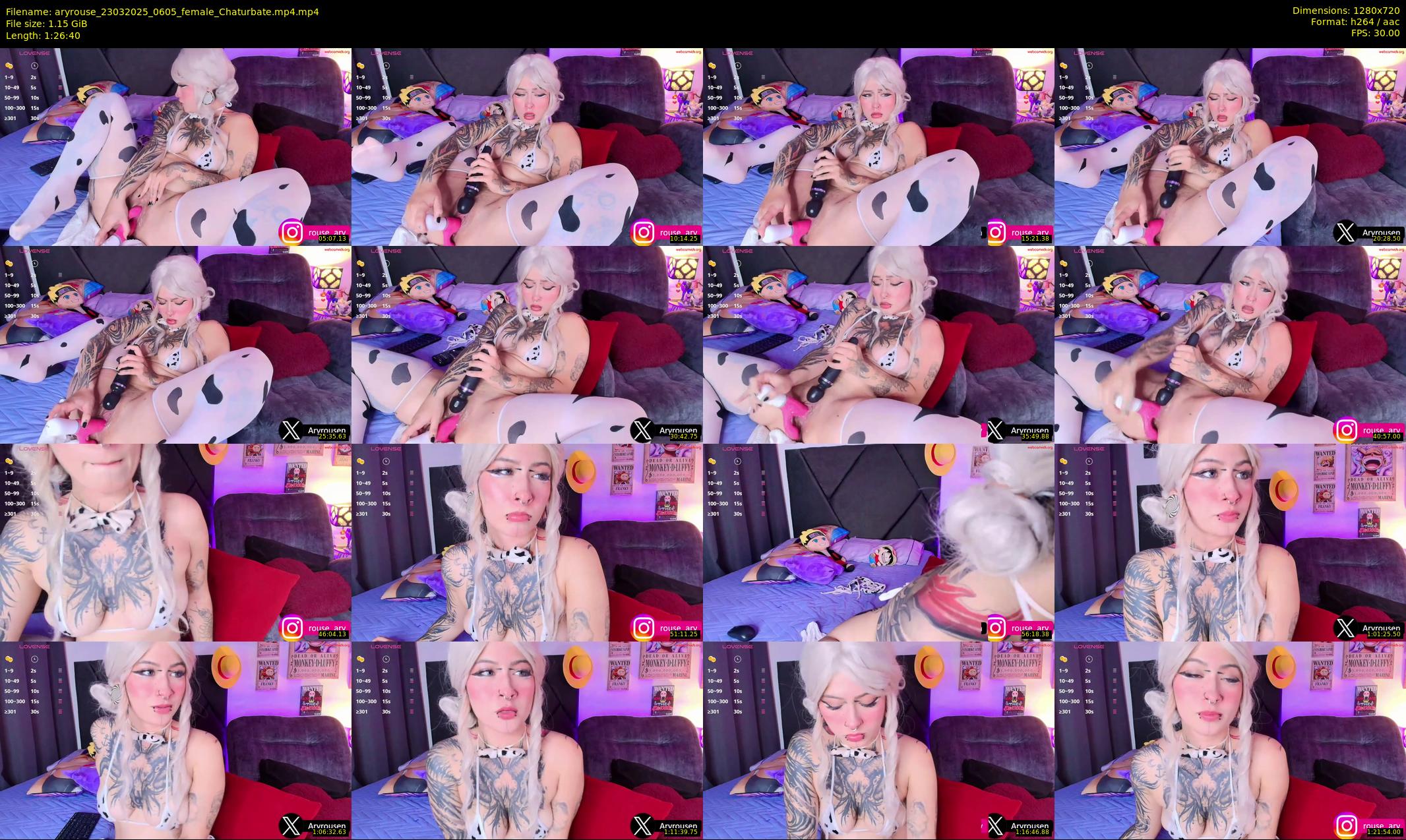 aryrouse — 87 minute Chaturbate female cam show recording, 720p, Mar 23, 2025