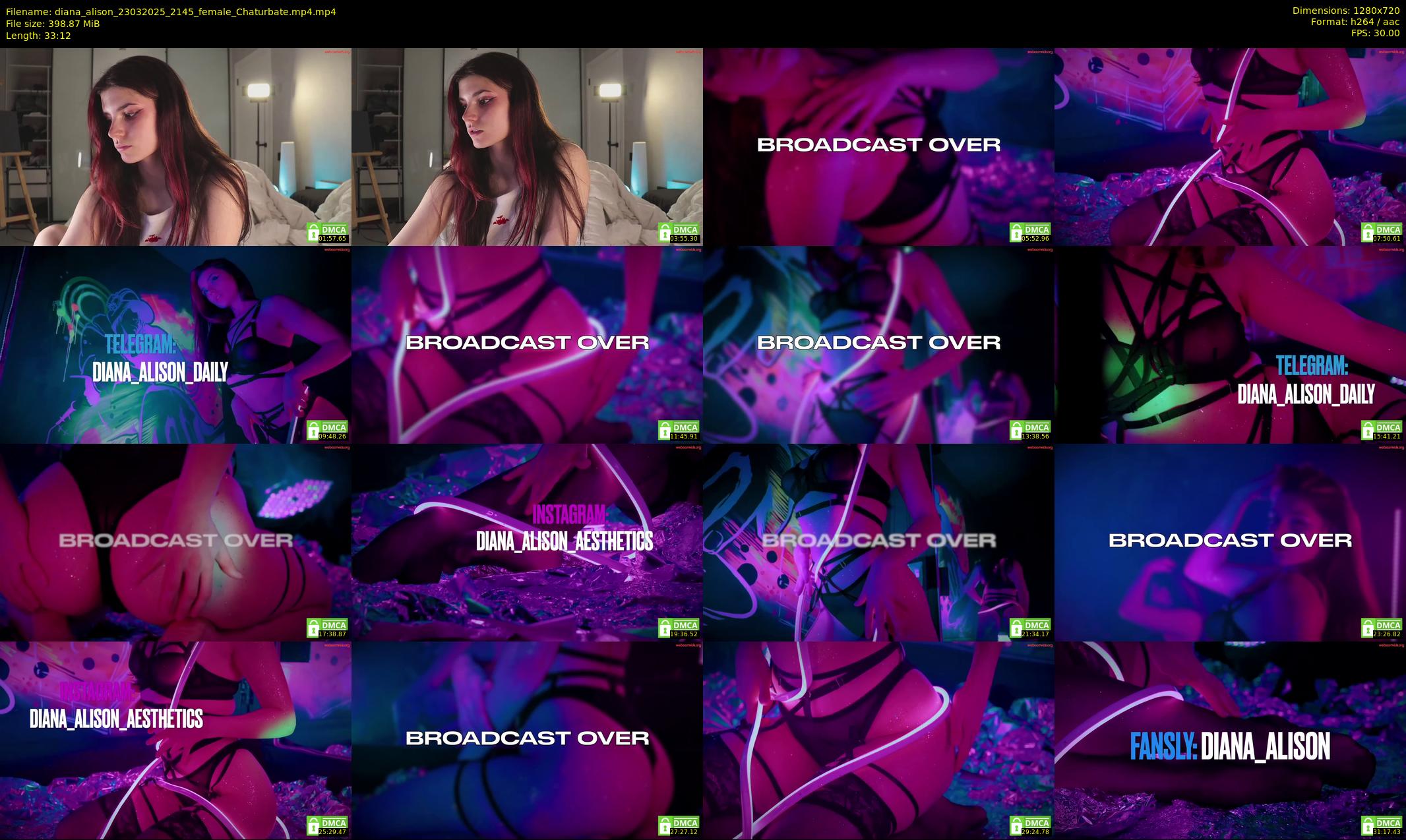 diana_alison — 34 minute Chaturbate female cam show recording, 720p, Mar 23, 2025