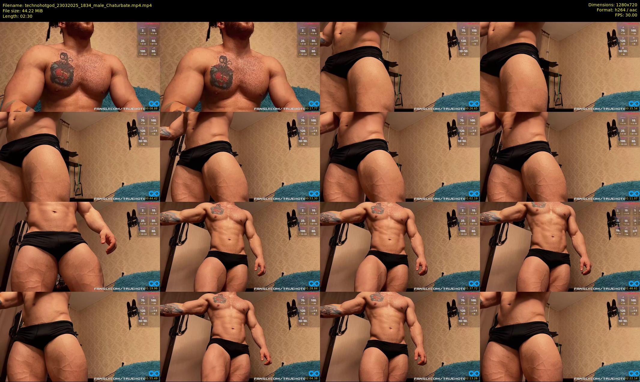 technohotgod — 3 minute Chaturbate male cam show recording, 720p, Mar 23, 2025