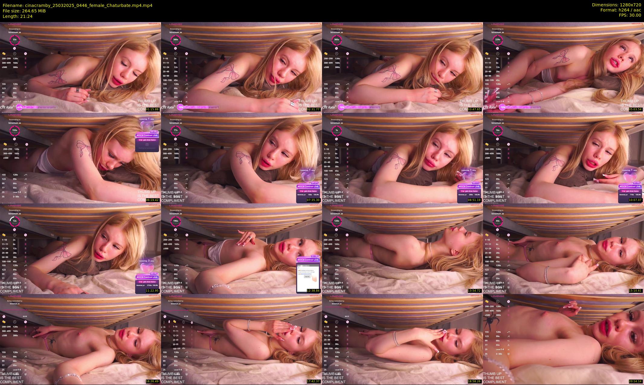 cinacramby — 22 minute Chaturbate female cam show recording, 720p, Mar 25, 2025