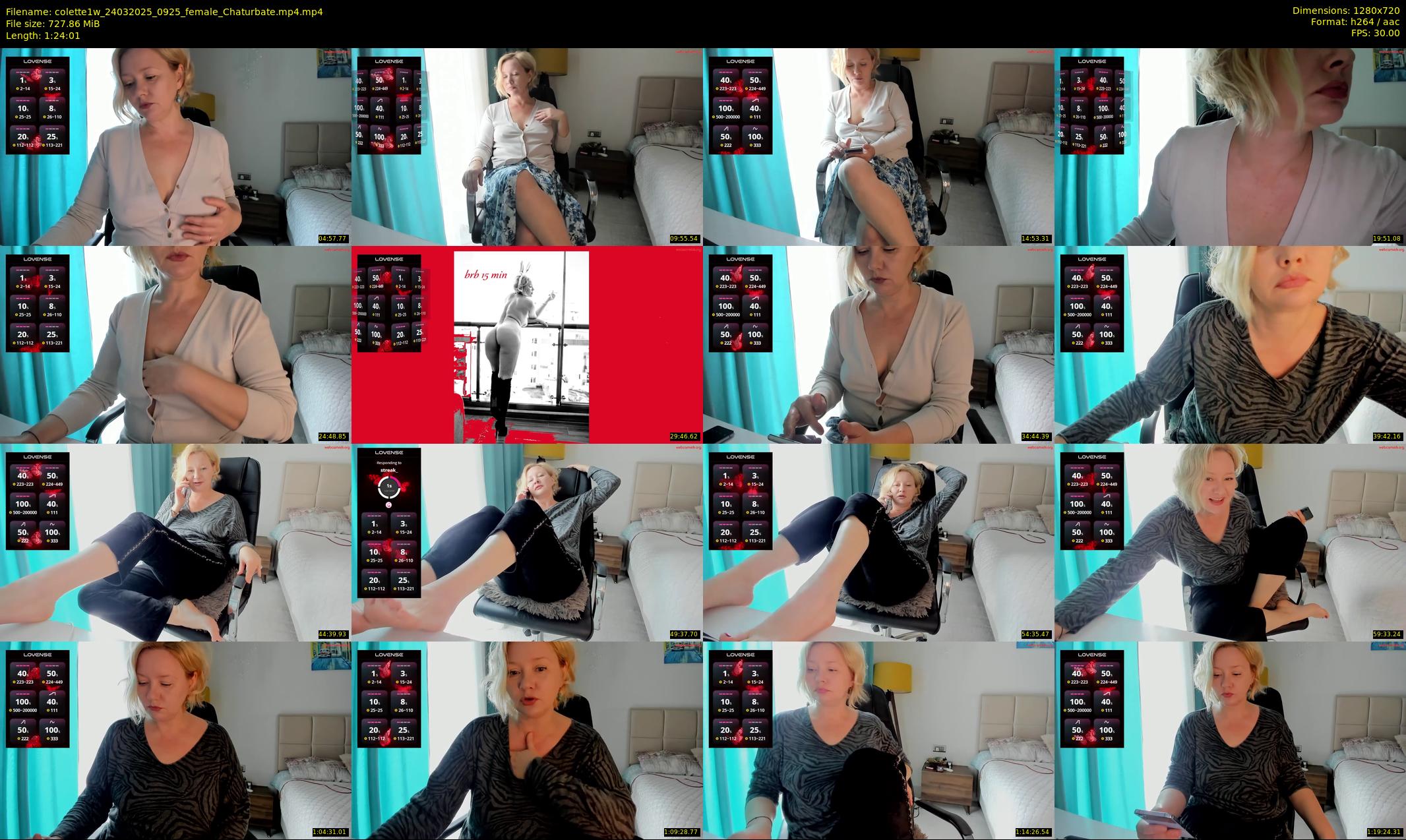 colette1w — 85 minute Chaturbate female cam show recording, 720p, Mar 24, 2025