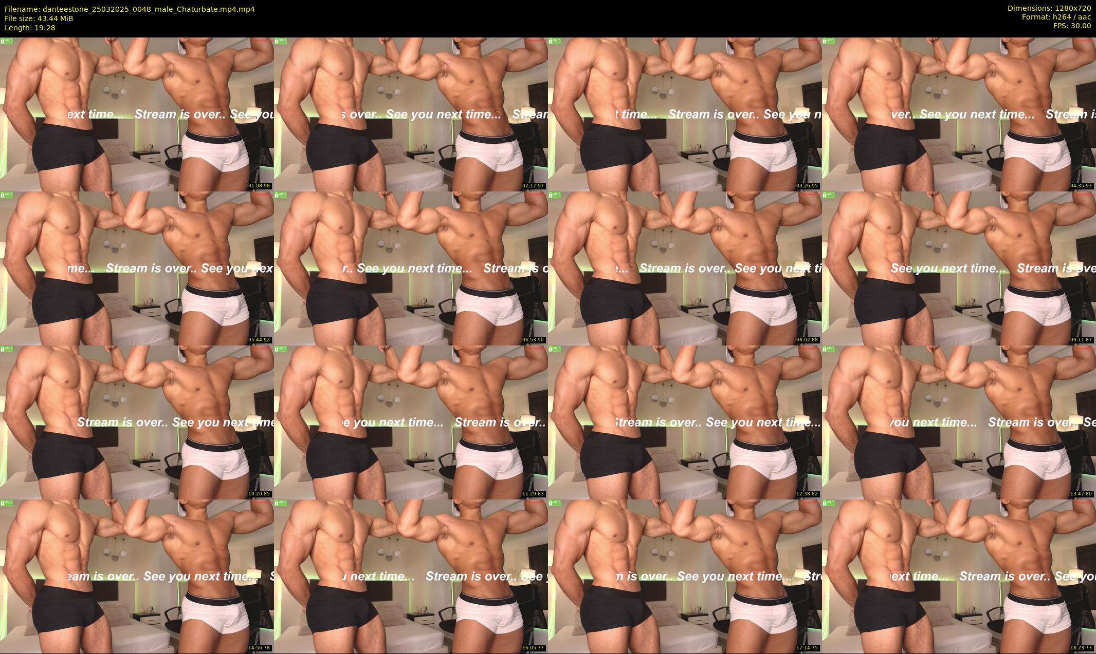 danteestone — 20 minute Chaturbate male cam show recording, 720p, Mar 25, 2025