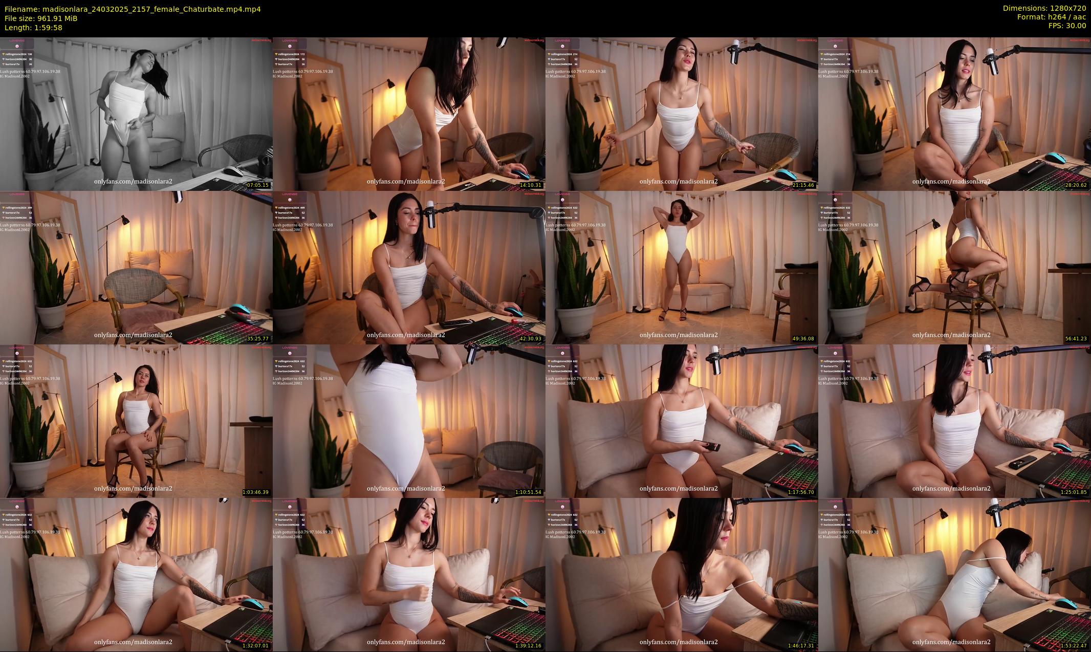 madisonlara — 120 minute Chaturbate female cam show recording, 720p, Mar 24, 2025