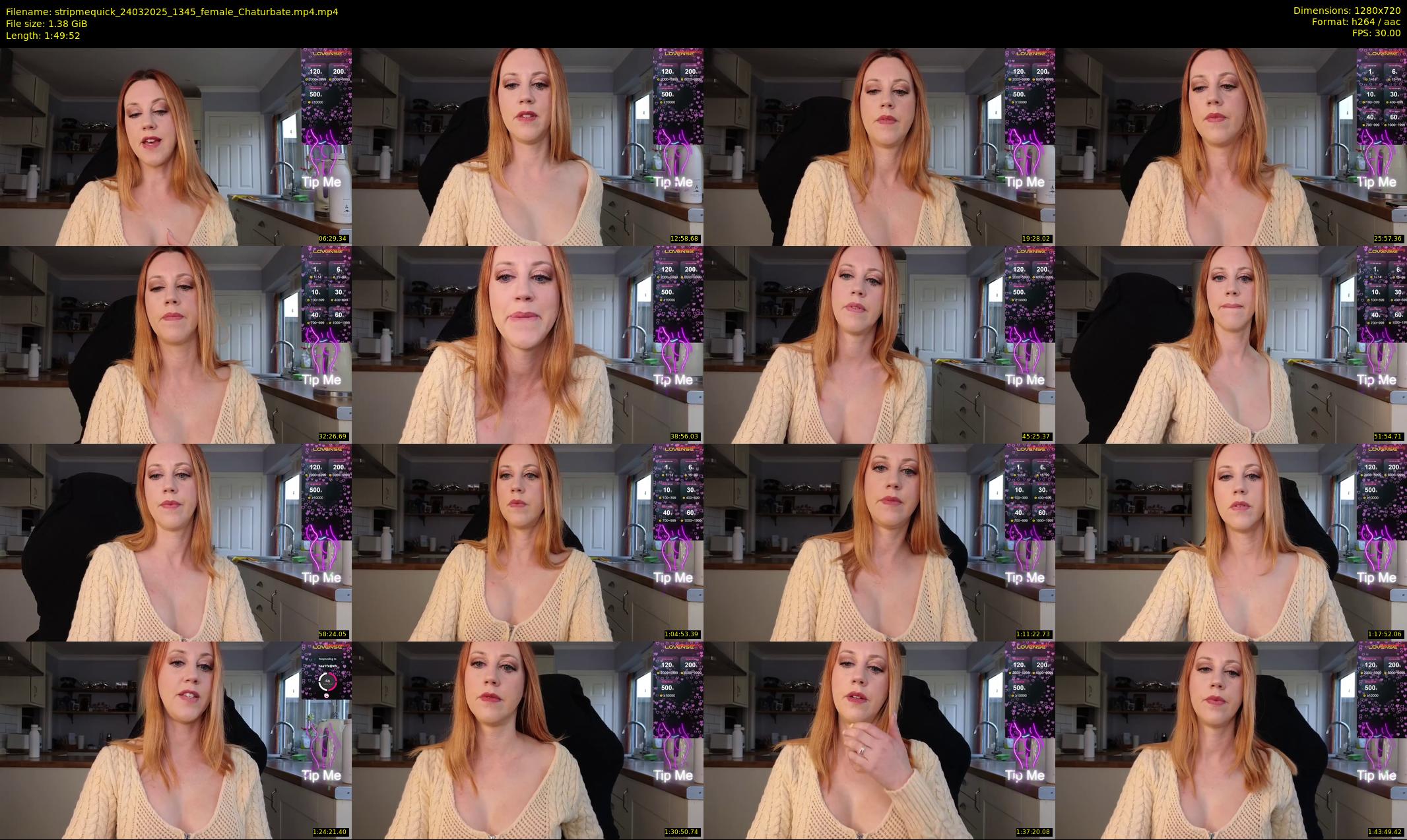 stripmequick — 110 minute Chaturbate female cam show recording, 720p, Mar 24, 2025